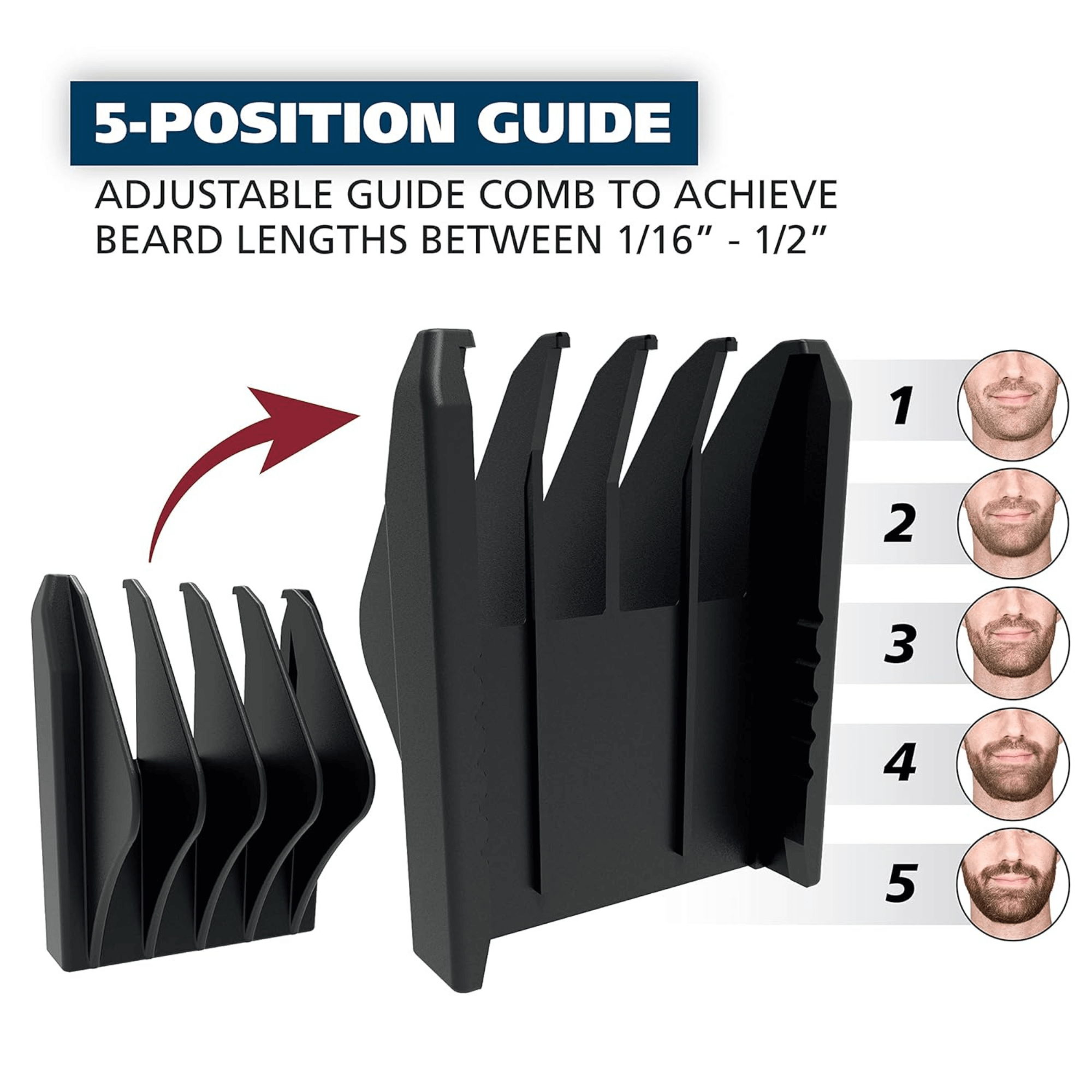Wahl Battery Operated Beard and Nose-Hair Trimmer Mens Grooming 9-Piece Combo Jupiter Gear Home