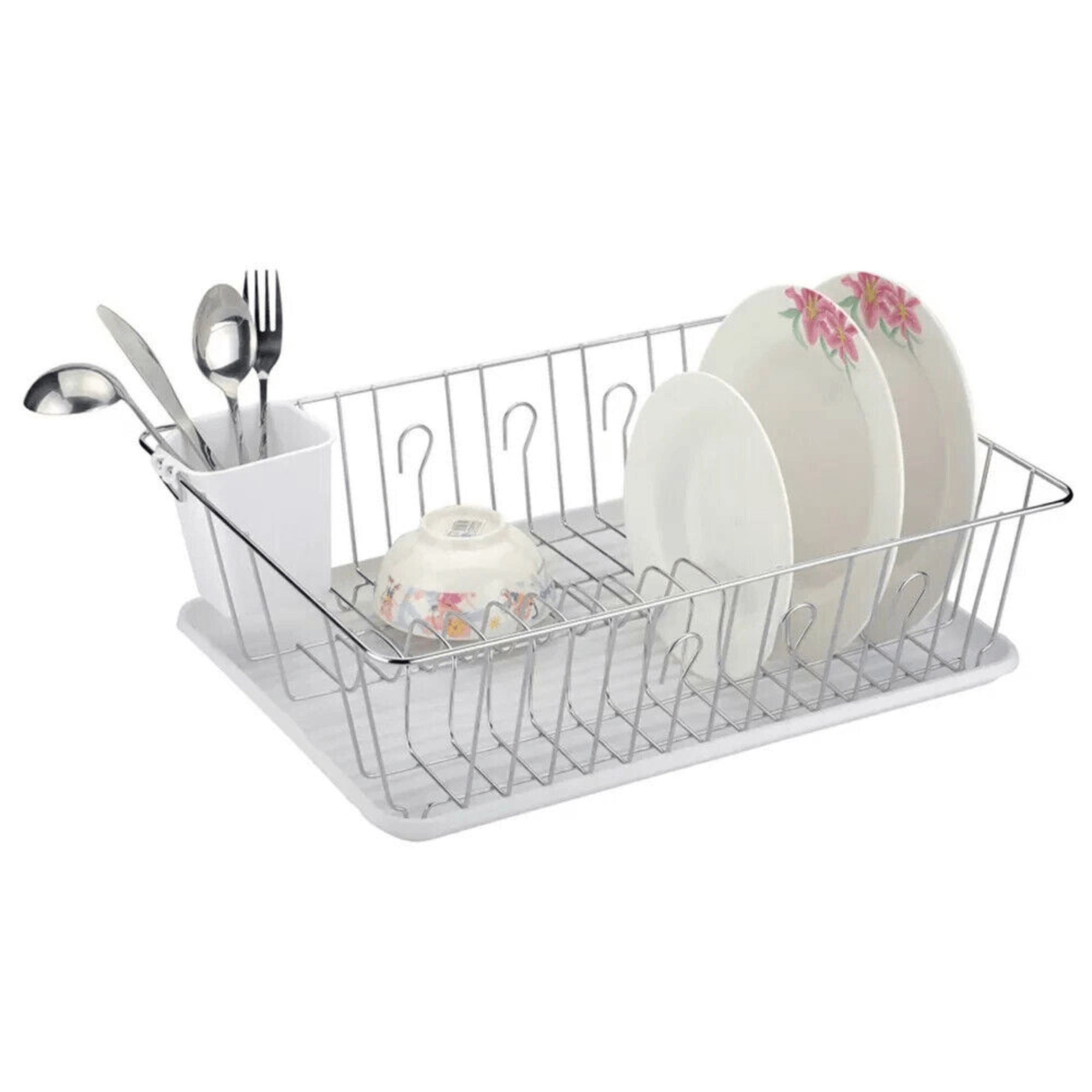 Better Chef 16" Chrome-Plated Metal Dish Rack with Drain Tray Jupiter Gear Home