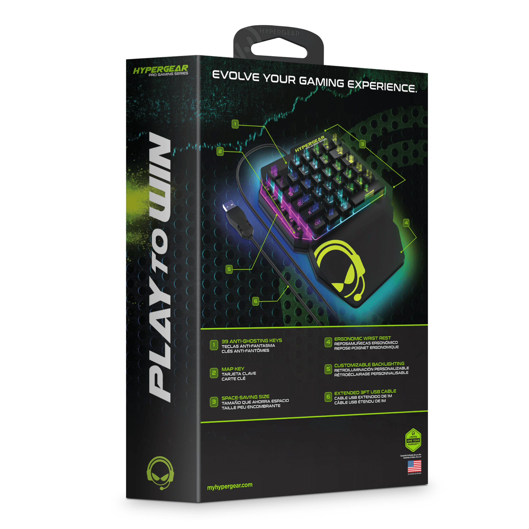 HyperGear KeyVictory One-Handed Gaming Keypad Jupiter Gear Home