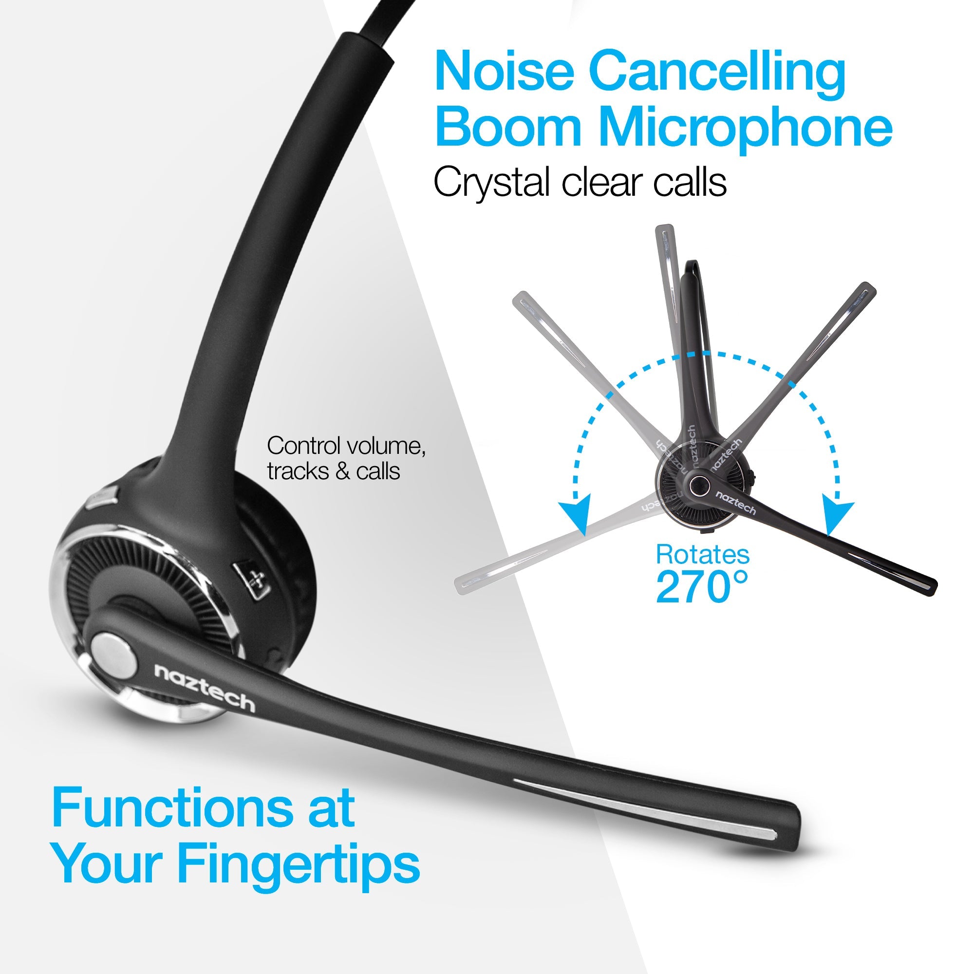 Naztech N980 BT Over-the-Head Headset w Base Jupiter Gear Home