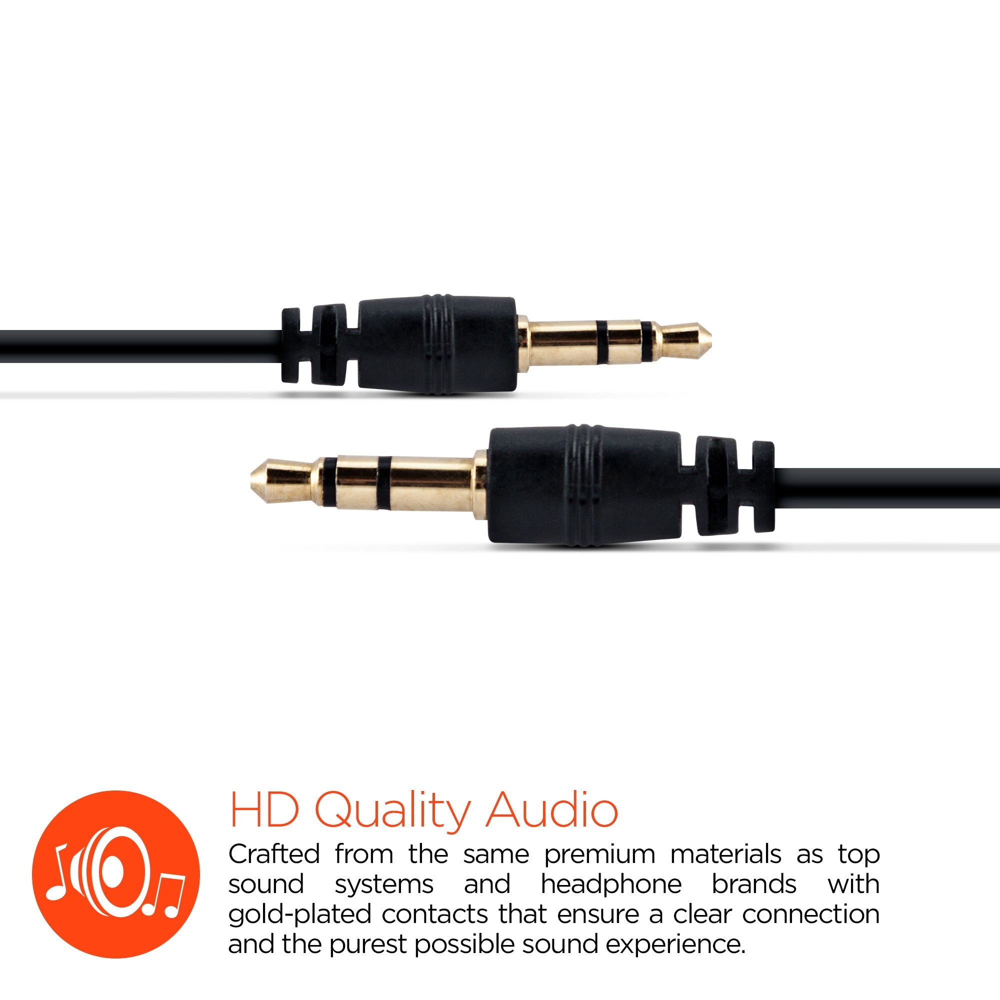 HyperGear 3.5mm Stereo AUX Cable 2ft Black (14029-HYP) Jupiter Gear Home