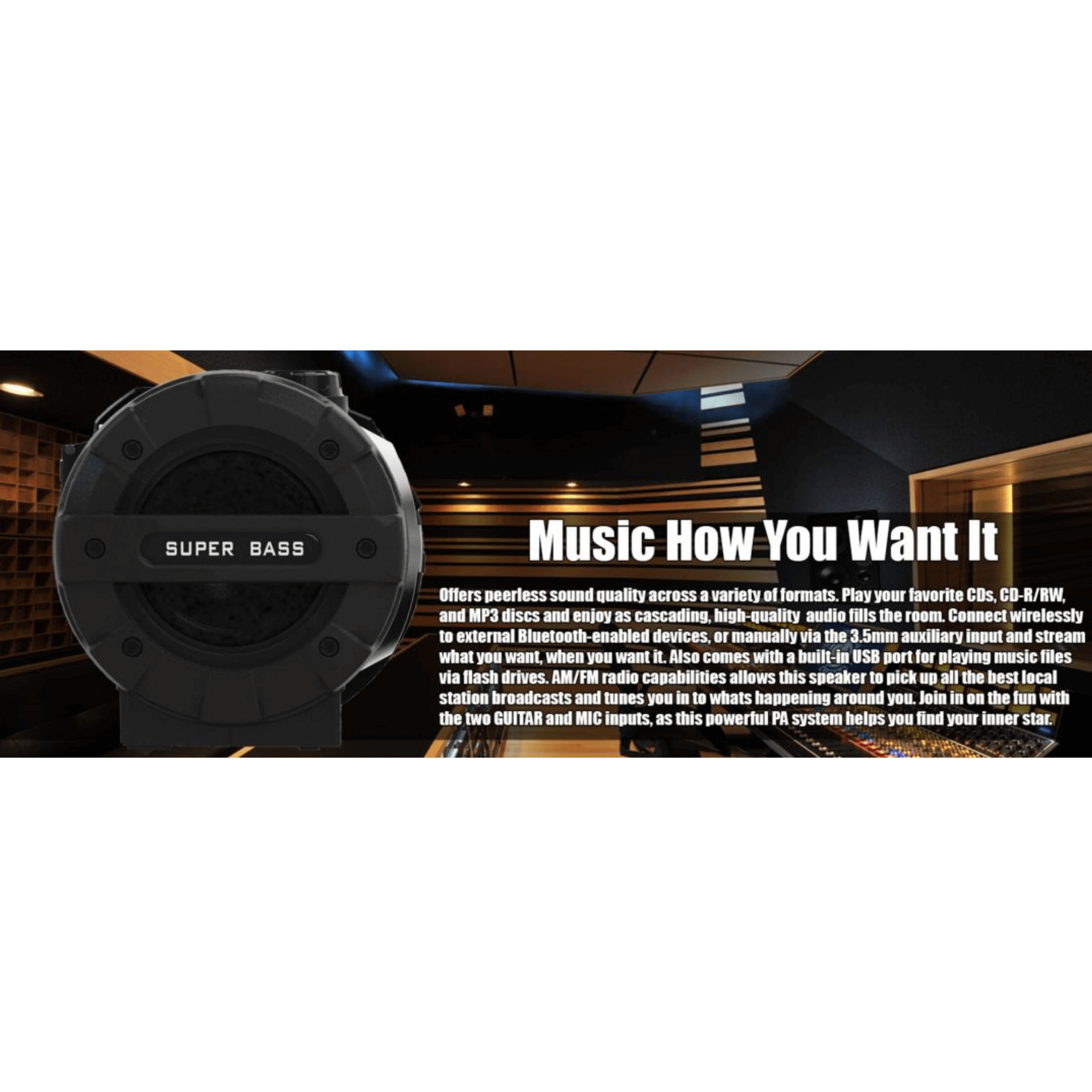 Naxa MP3/CD Bass Reflex Bluetooth Boombox - Refurbished Jupiter Gear Home
