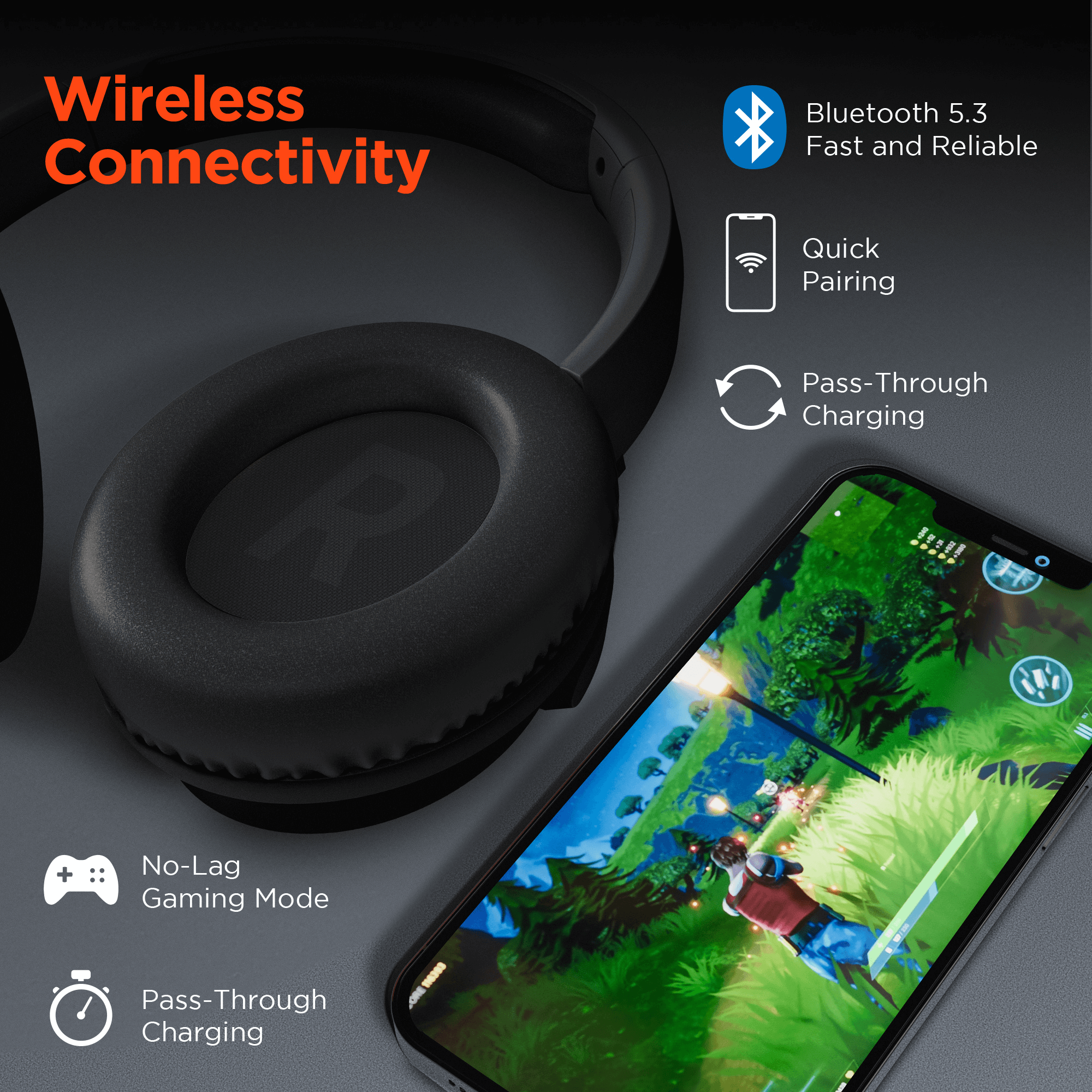 HyperGear Stealth2 ANC Wireless Headphones Jupiter Gear Home
