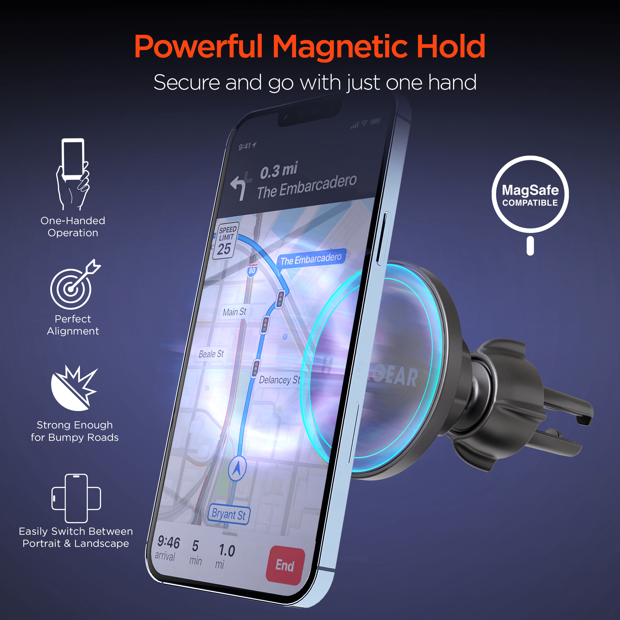 HyperGear MagGrip MagSafe Phone Mount Kit Jupiter Gear Home