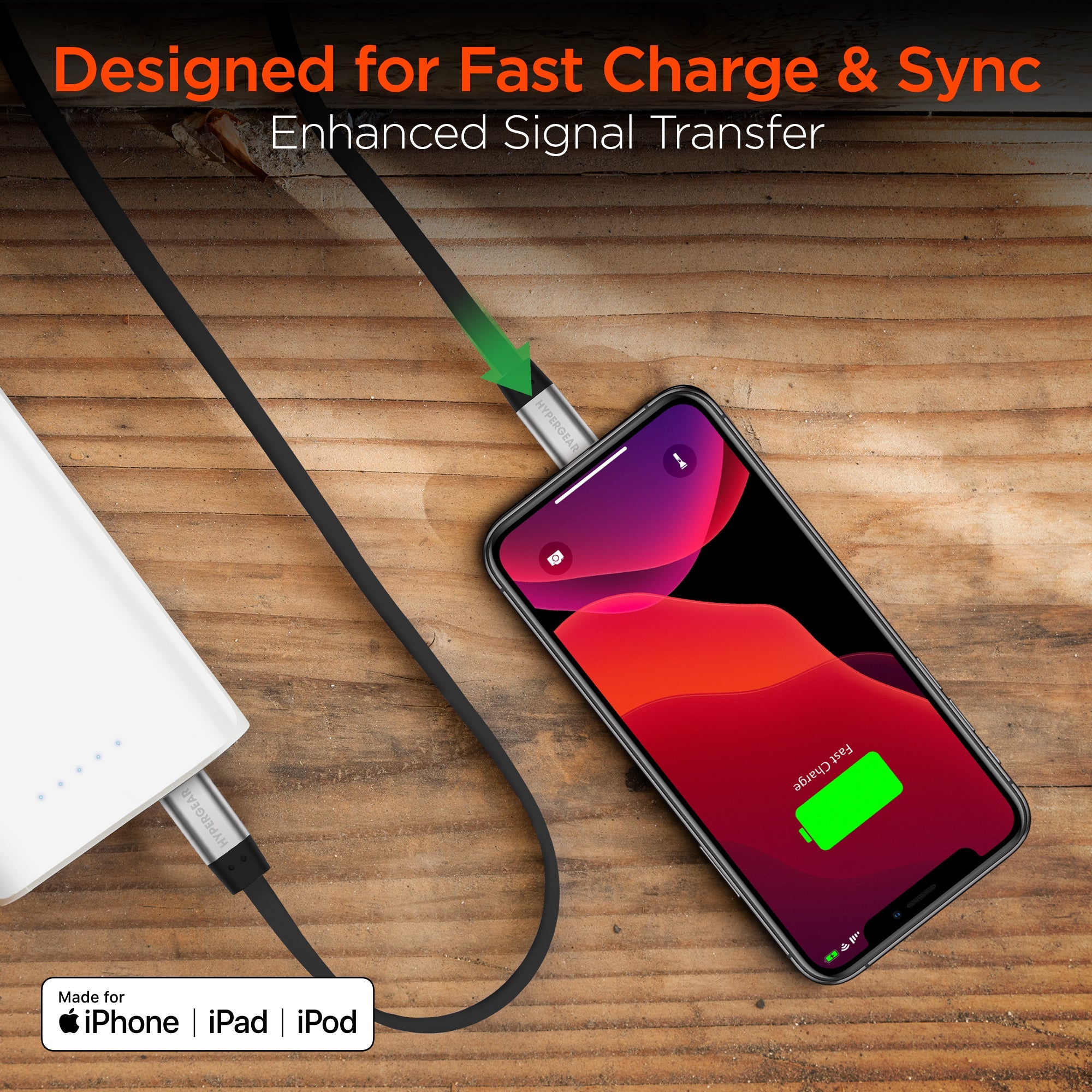 HyperGear Flexi USB-C to Lightning Flat Cable 6ft Jupiter Gear Home