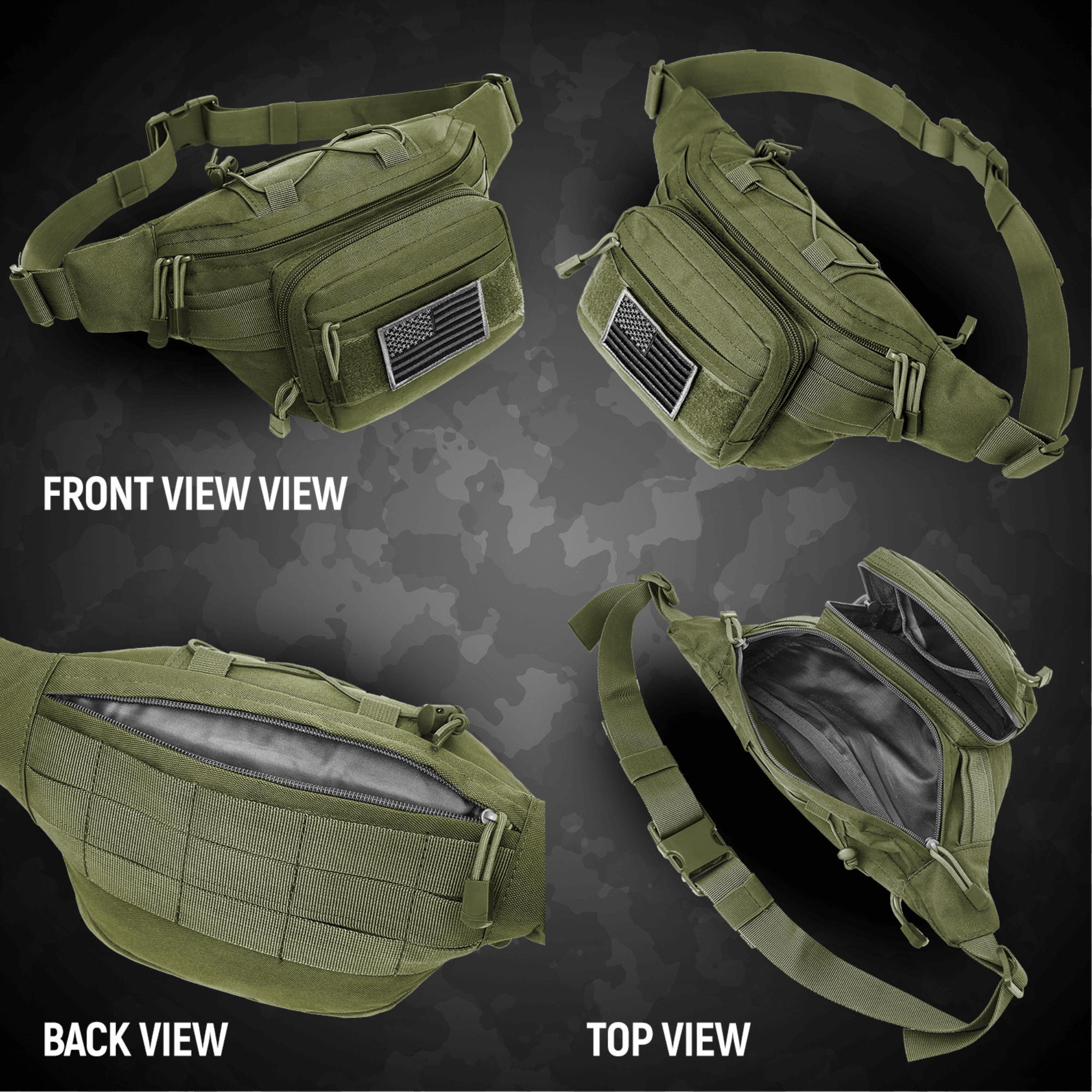 XGear Tactical Hunting Fanny Pack with USA Flag Patch Jupiter Gear Home