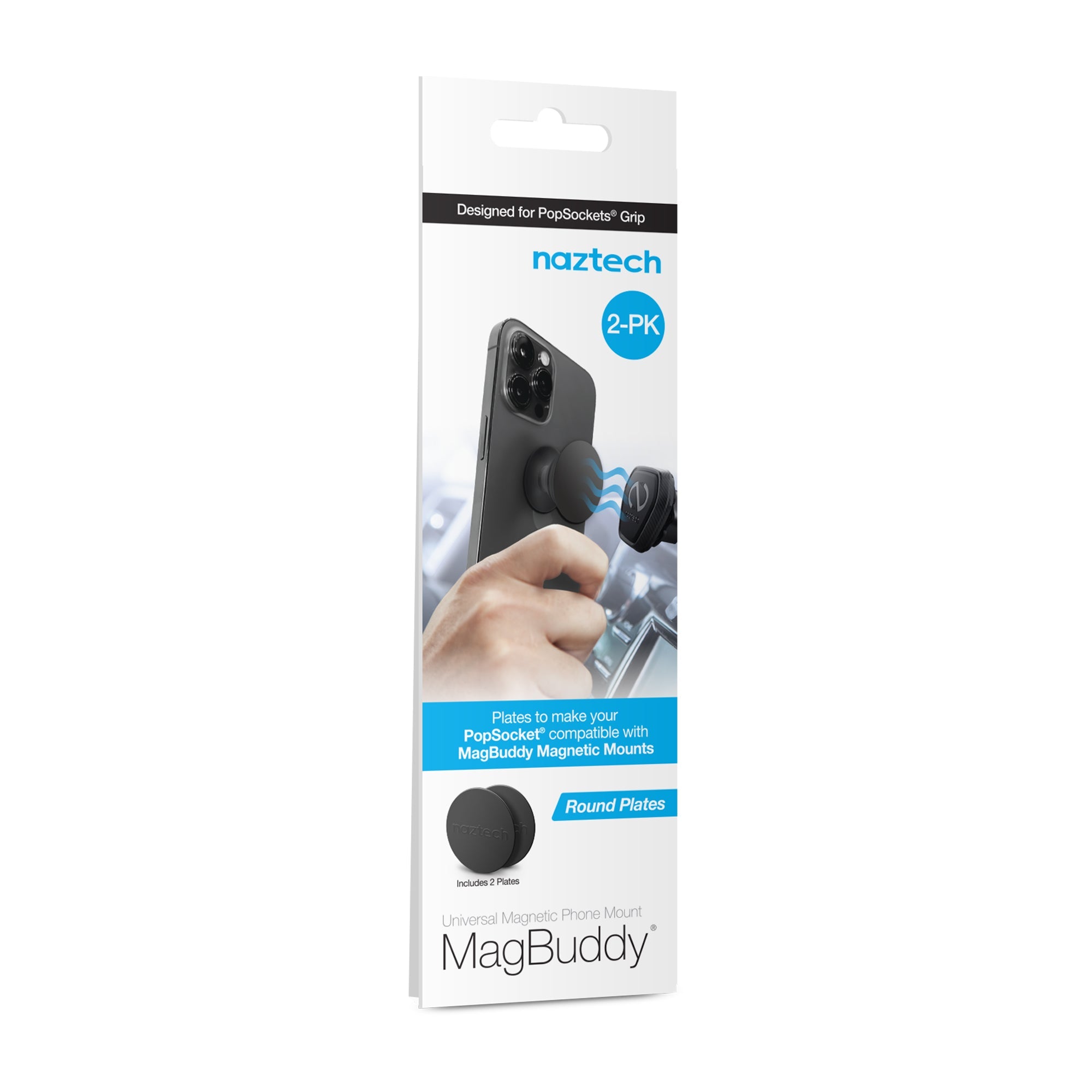 Naztech MagBuddy Universal Round Plates Compatible w Charge Devices Jupiter Gear Home