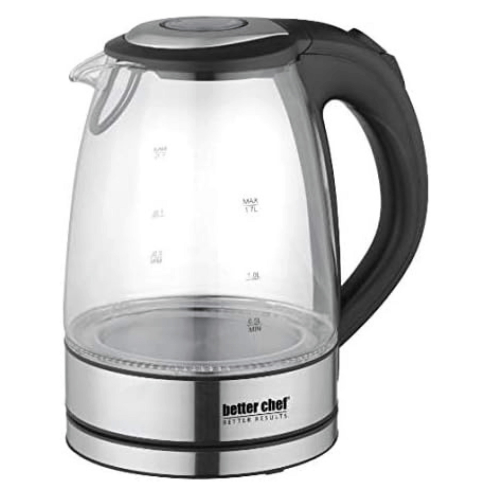 Better Chef 1500W 7-Cup Cordless Electric Borosilicate Glass Kettle with 360 Degree Swivel Base Jupiter Gear Home