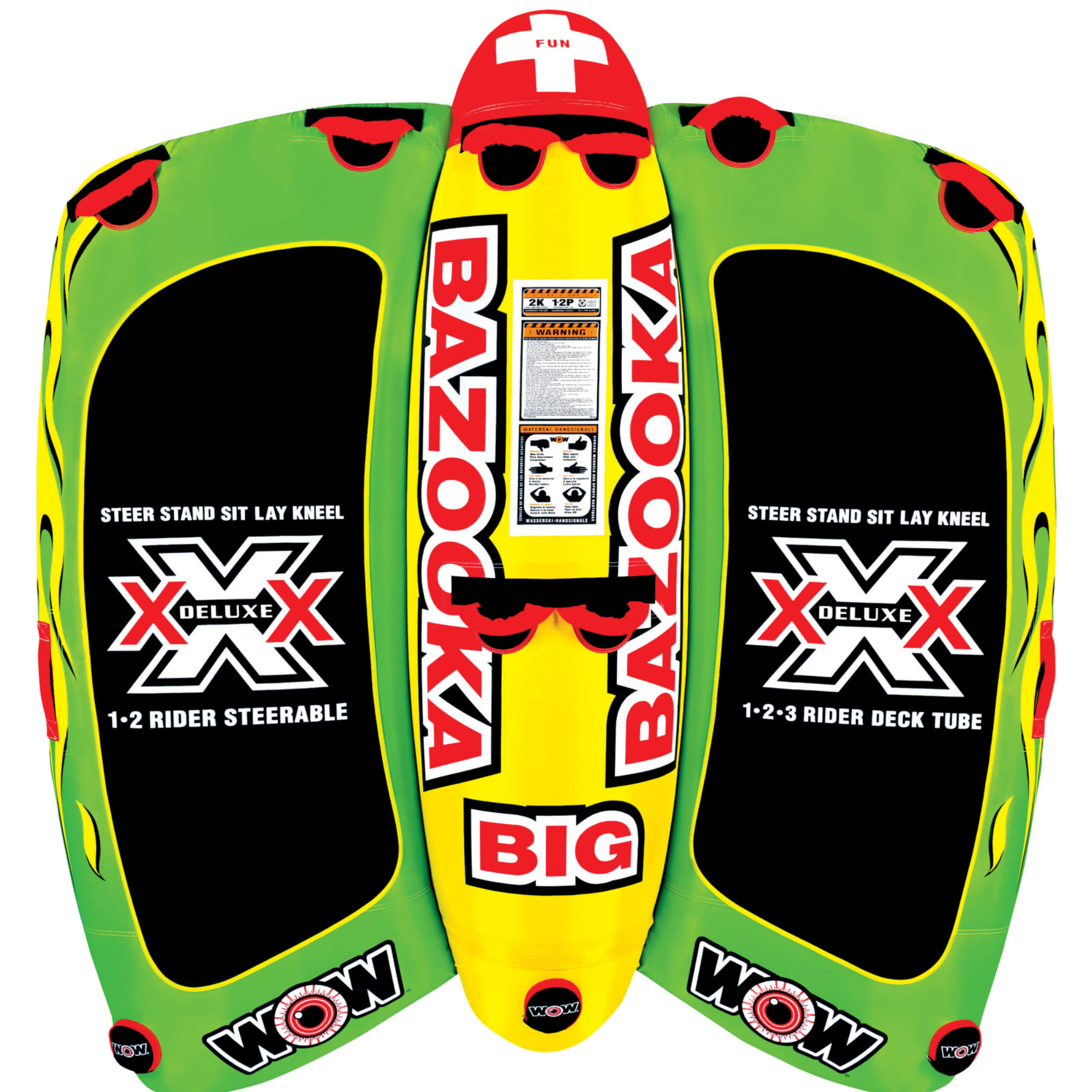 WOW Watersports Big Bazooka 4 Person Towable w Optional Steering Capability Jupiter Gear Home