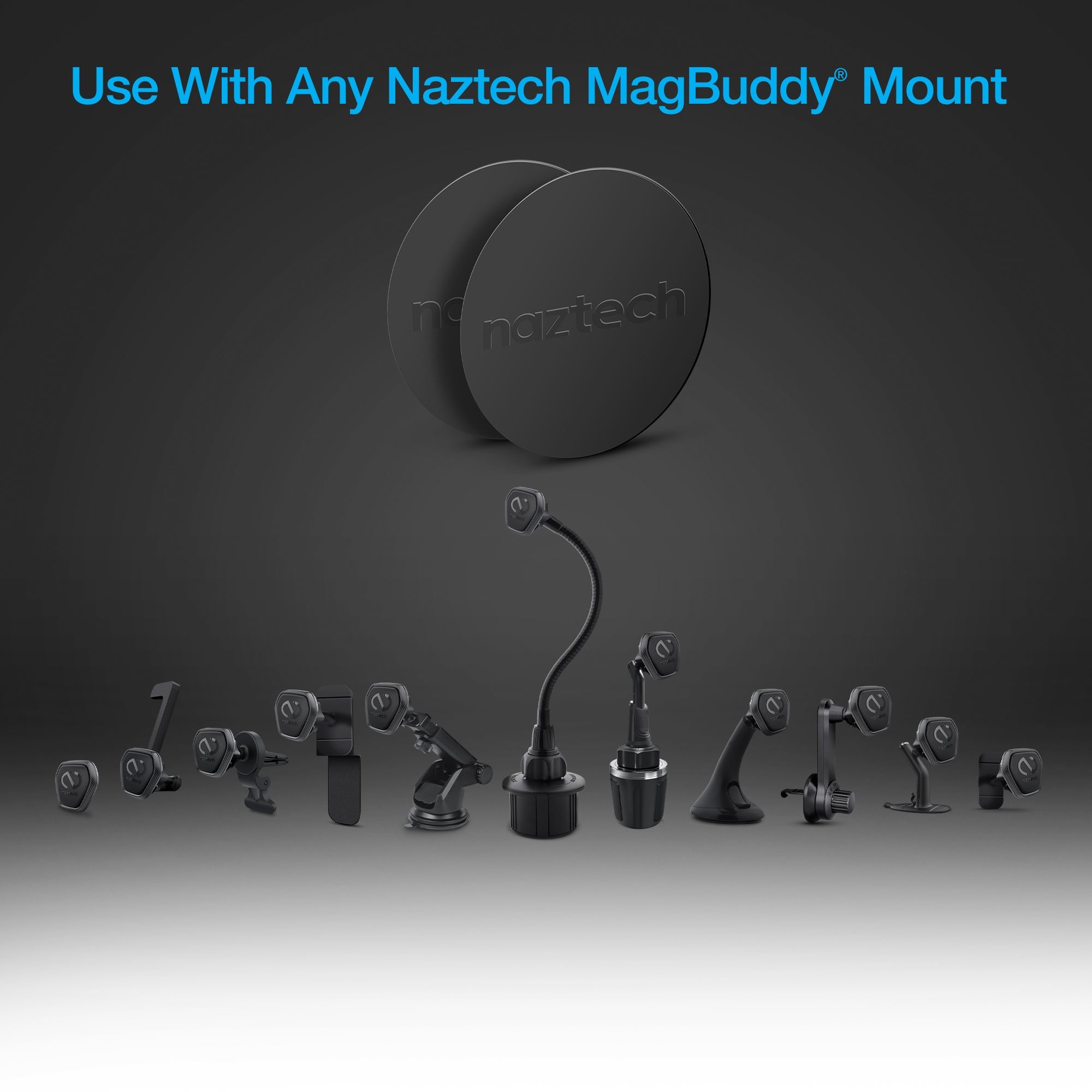 Naztech MagBuddy Universal Round Plates Compatible w Charge Devices Jupiter Gear Home