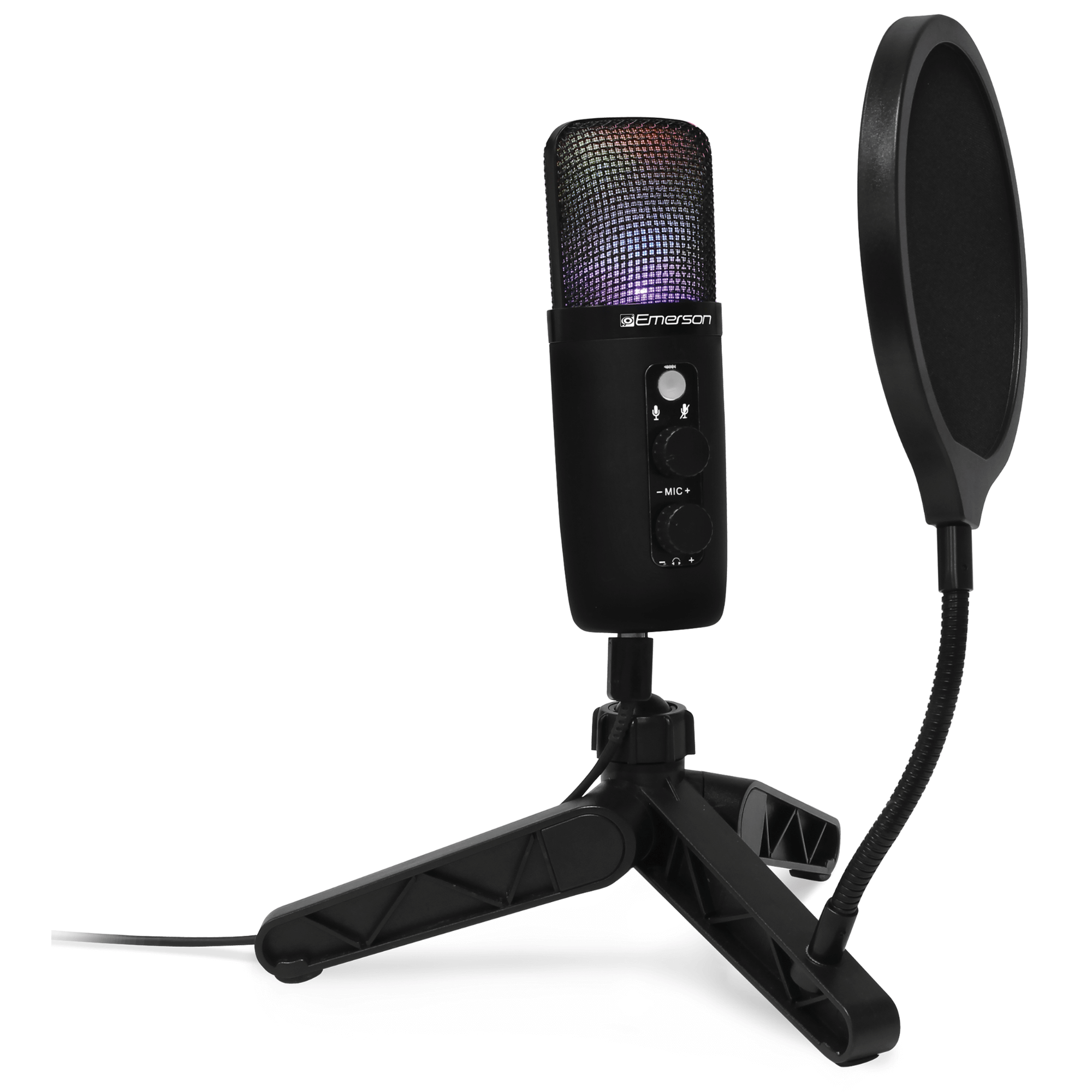 Emerson USB Gaming and Streaming Condenser Microphone with LED Lighting Jupiter Gear Home