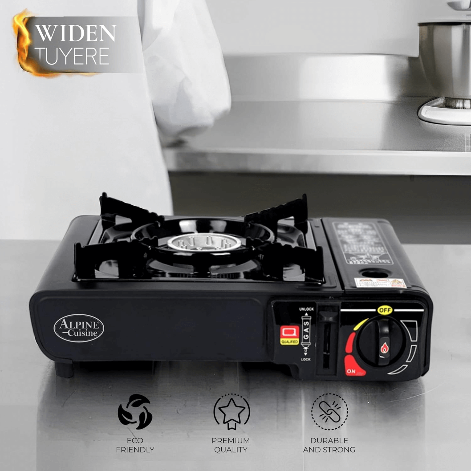 Alpine Cuisine Lightweight Portable Gas Stove for Outdoor and Indoor Cooking Jupiter Gear Home