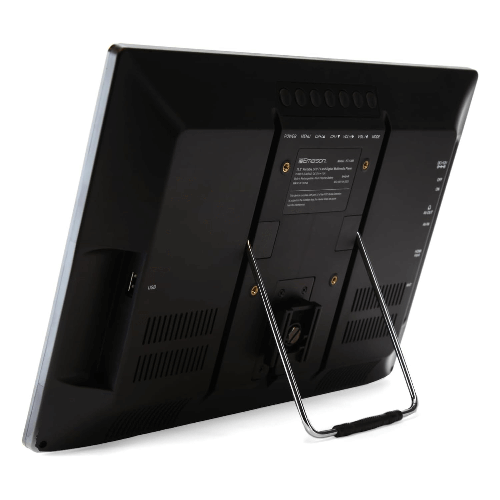 Emerson 13.3" Portable Digital TV w 12V DC Car Adapter and Rechargeable Battery Jupiter Gear Home