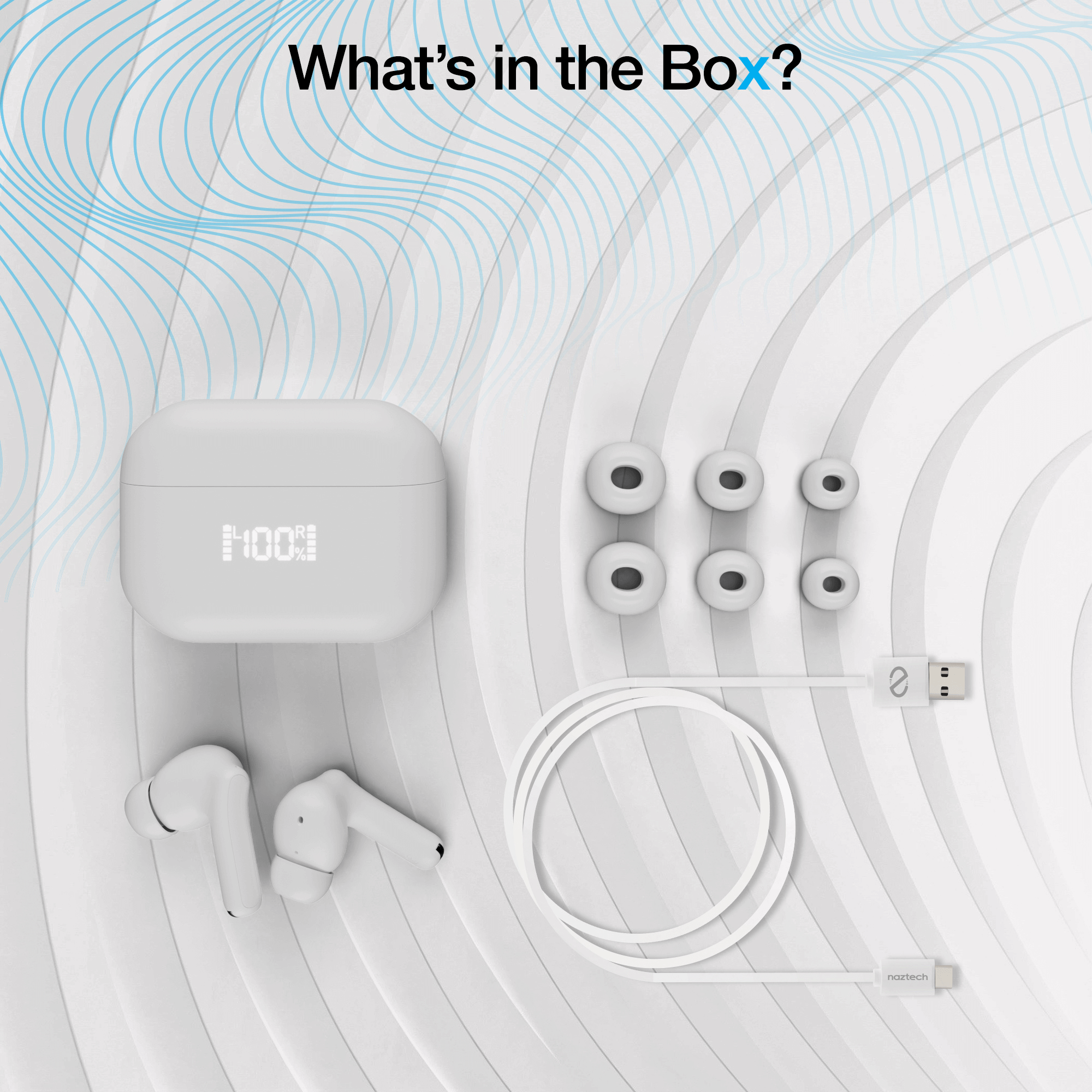 Naztech Xpods ANC Active Noise Cancelling True Wireless Earbuds with Wireless Charging Case Jupiter Gear Home