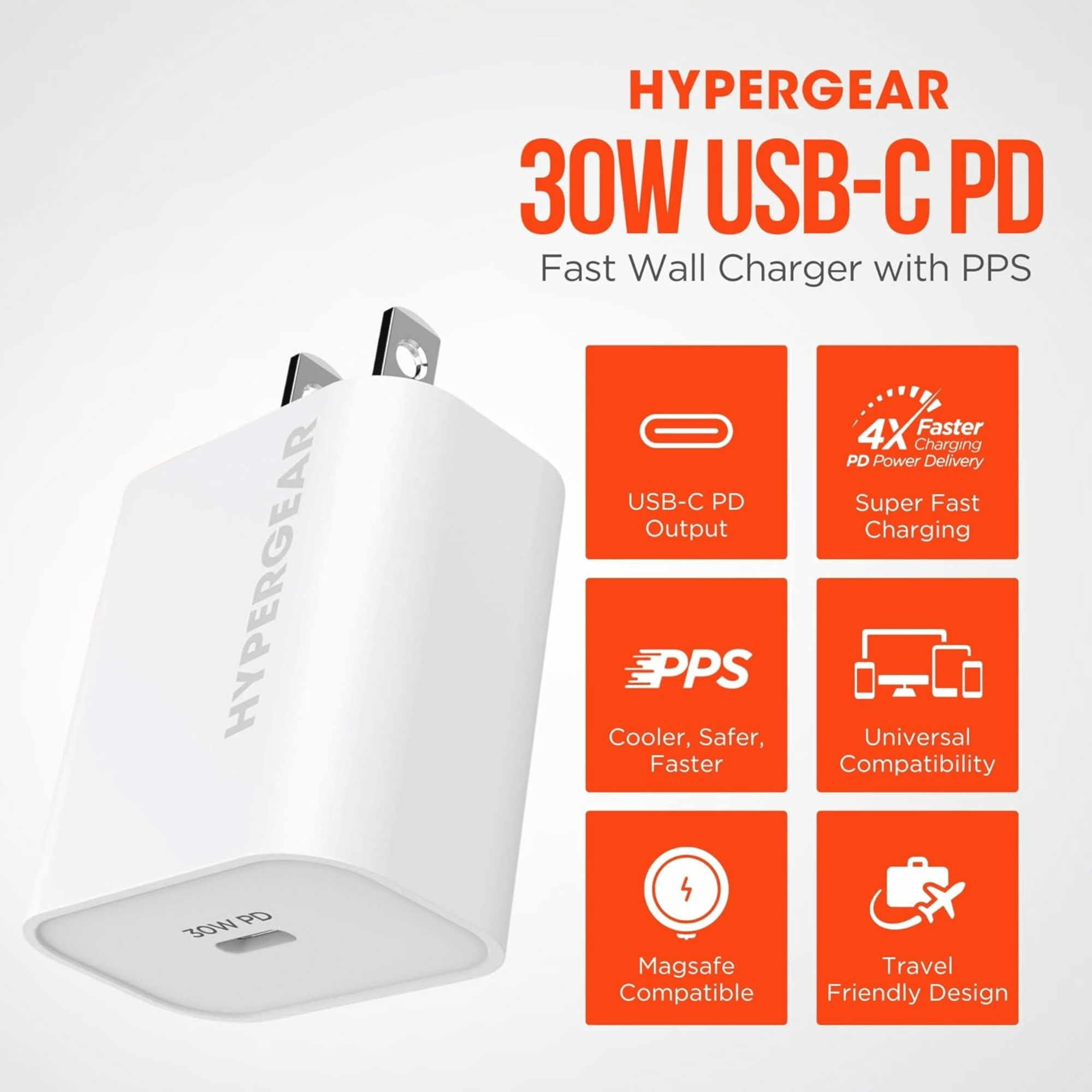 HyperGear 30W USB-C PD Wall Charger Jupiter Gear Home