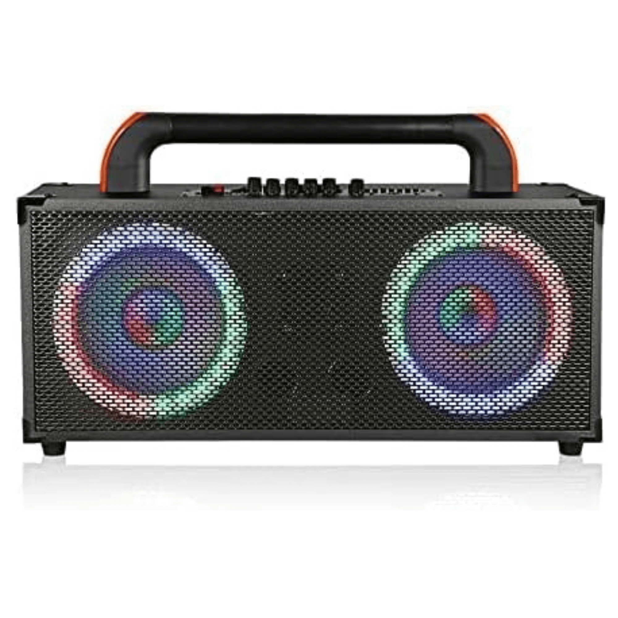 Norcent Dual 8" Portable Bluetooth Cabinet Speaker w Wooden Motif and MP3 Player Jupiter Gear Home