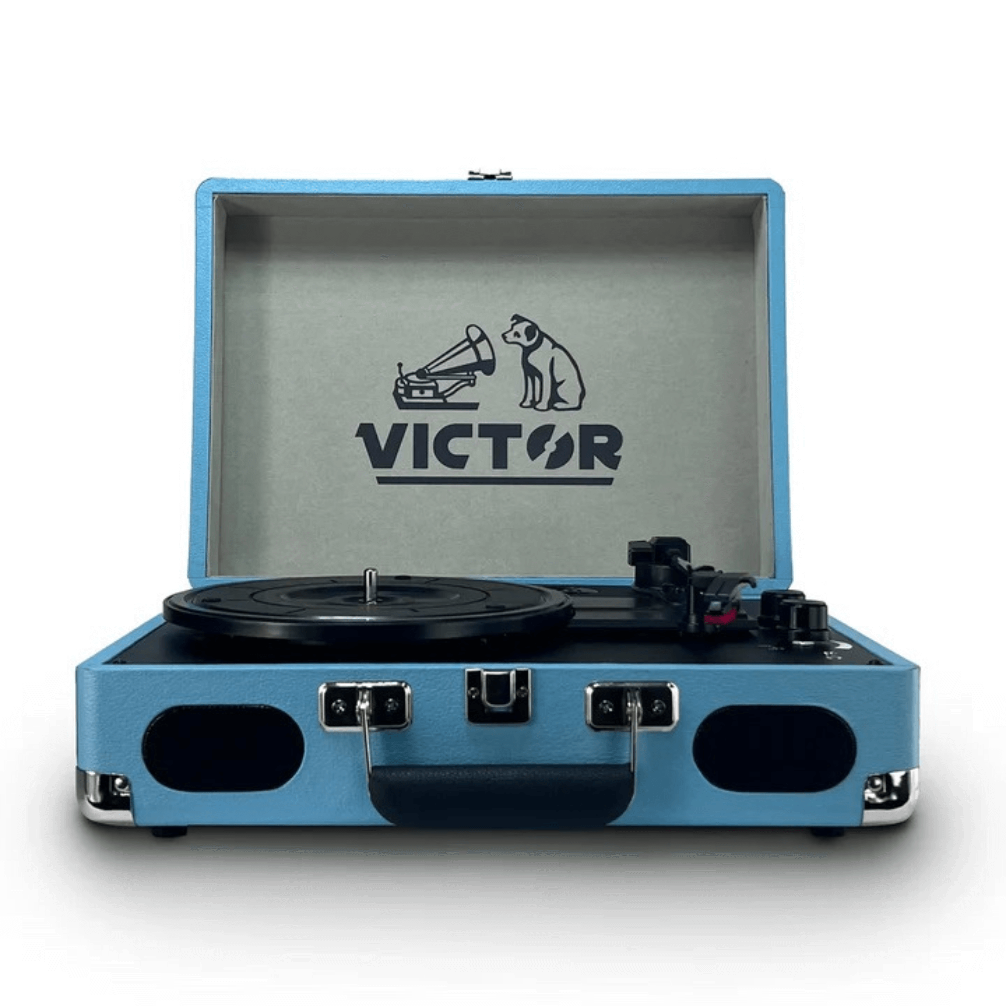 Victor Metro Plus Portable Dual BT Suitcase Turntable Turquoise - Refurbished Jupiter Gear Home
