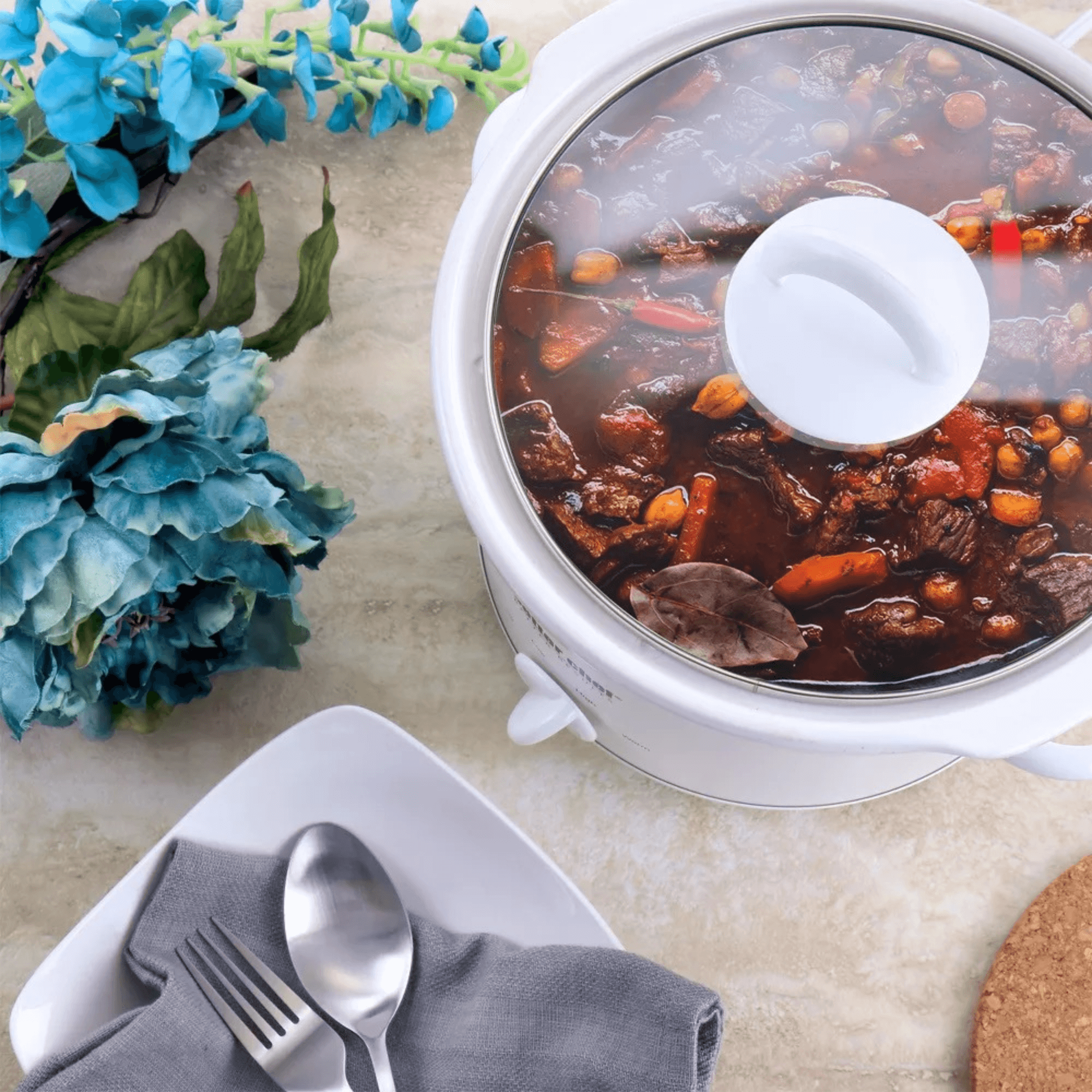 Better Chef 3-Quart Round Slow Cooker with Removable White Crock Jupiter Gear Home