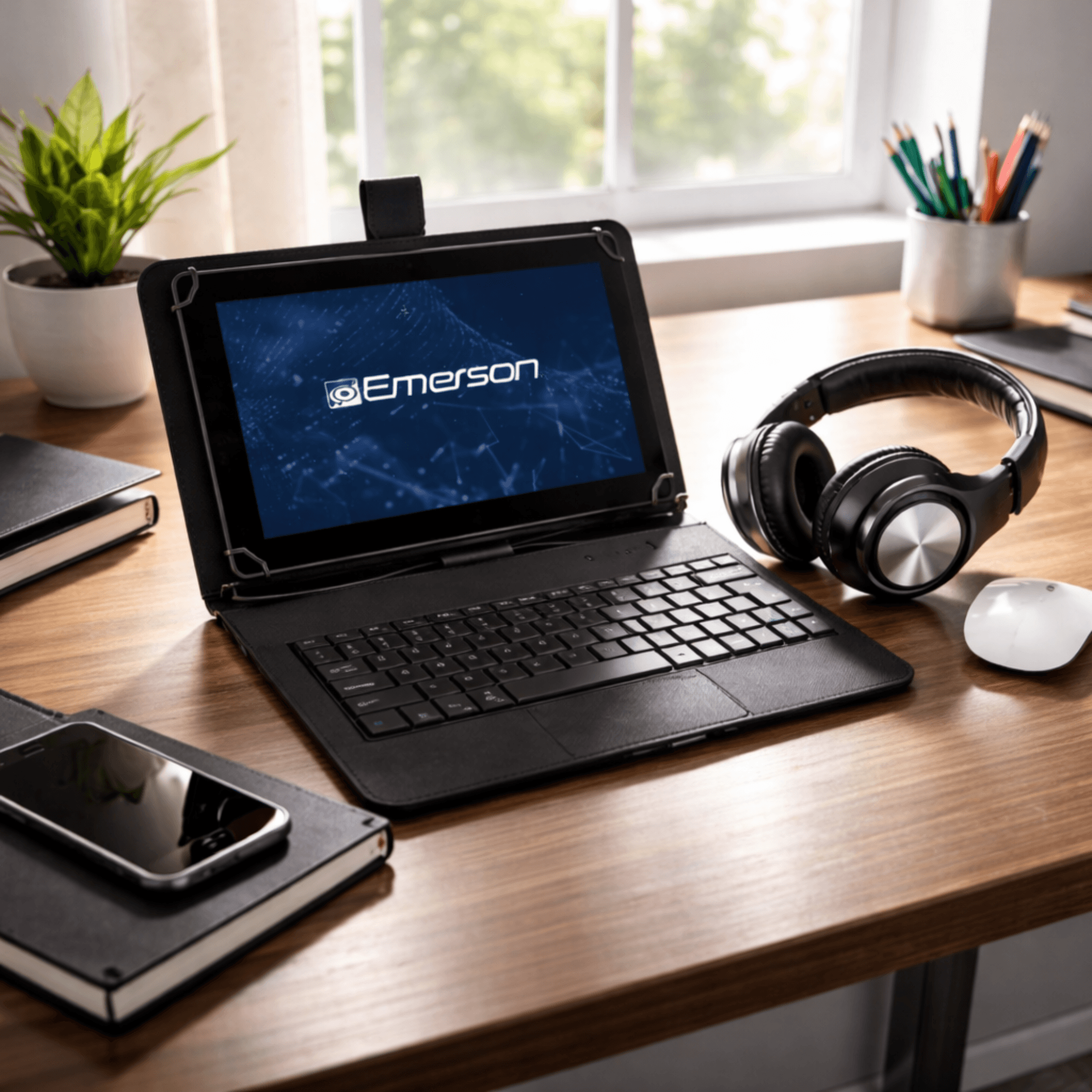 Emerson 9” Quad Core Tablet with Android 14 Black - Refurbished Jupiter Gear Home