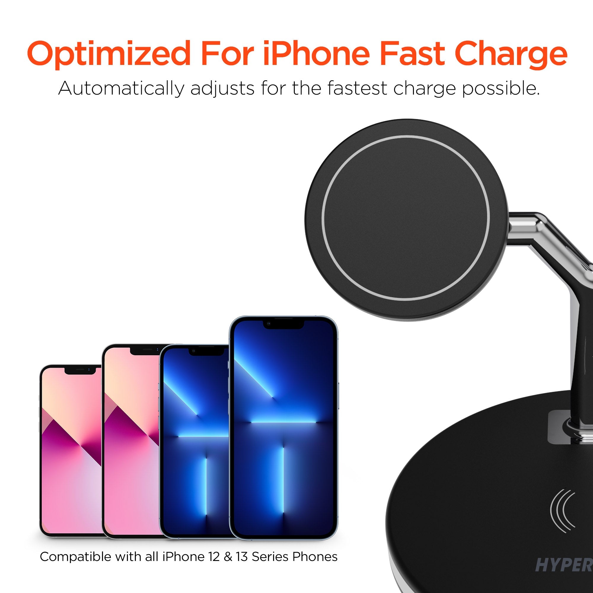 HyperGear MaxCharge 3-in-1 MagSafe Wireless Charging Stand for Phones Jupiter Gear Home