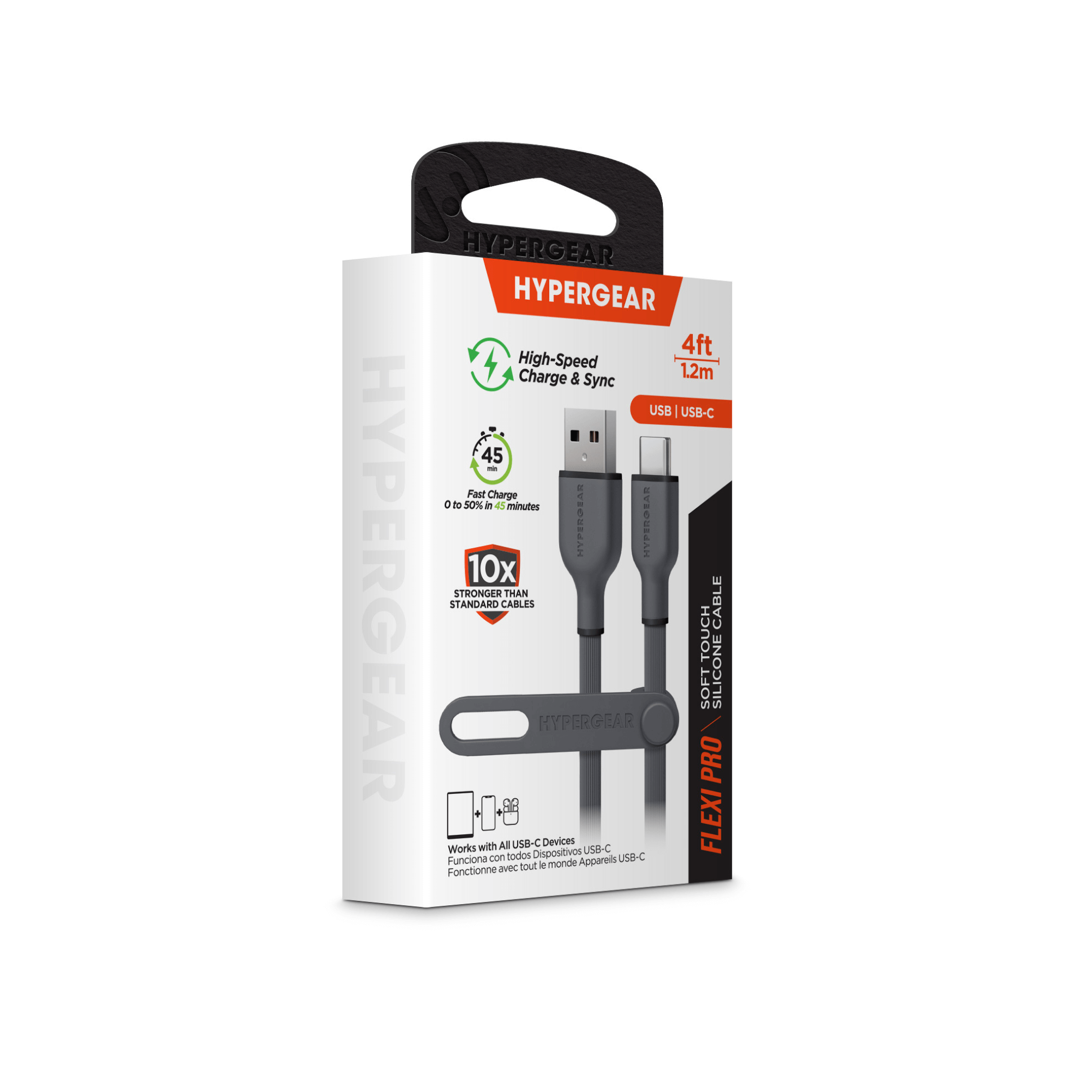 HyperGear Flexi PRO USB to USB-C Cable 4ft Jupiter Gear Home