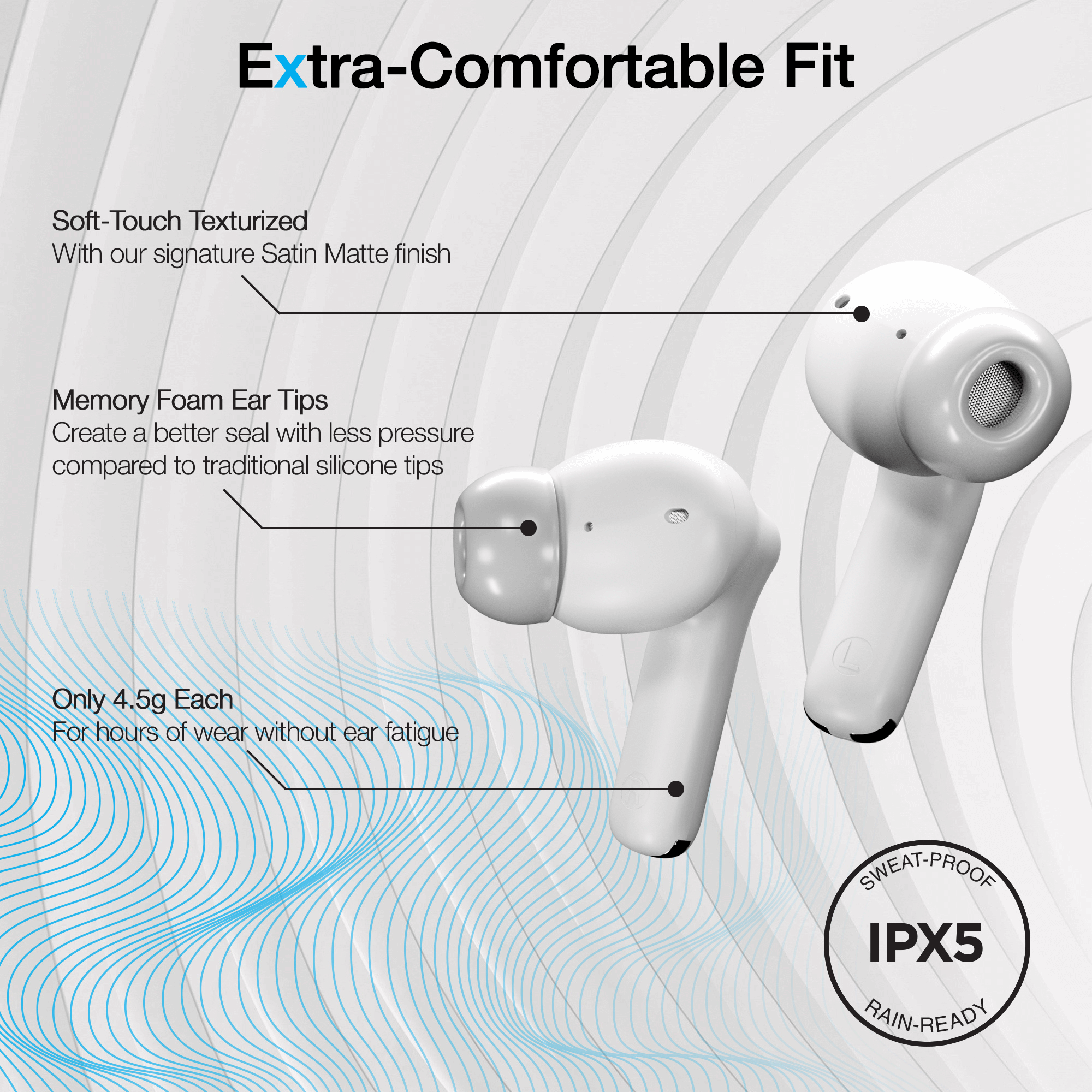 Naztech Xpods ANC Active Noise Cancelling True Wireless Earbuds with Wireless Charging Case Jupiter Gear Home