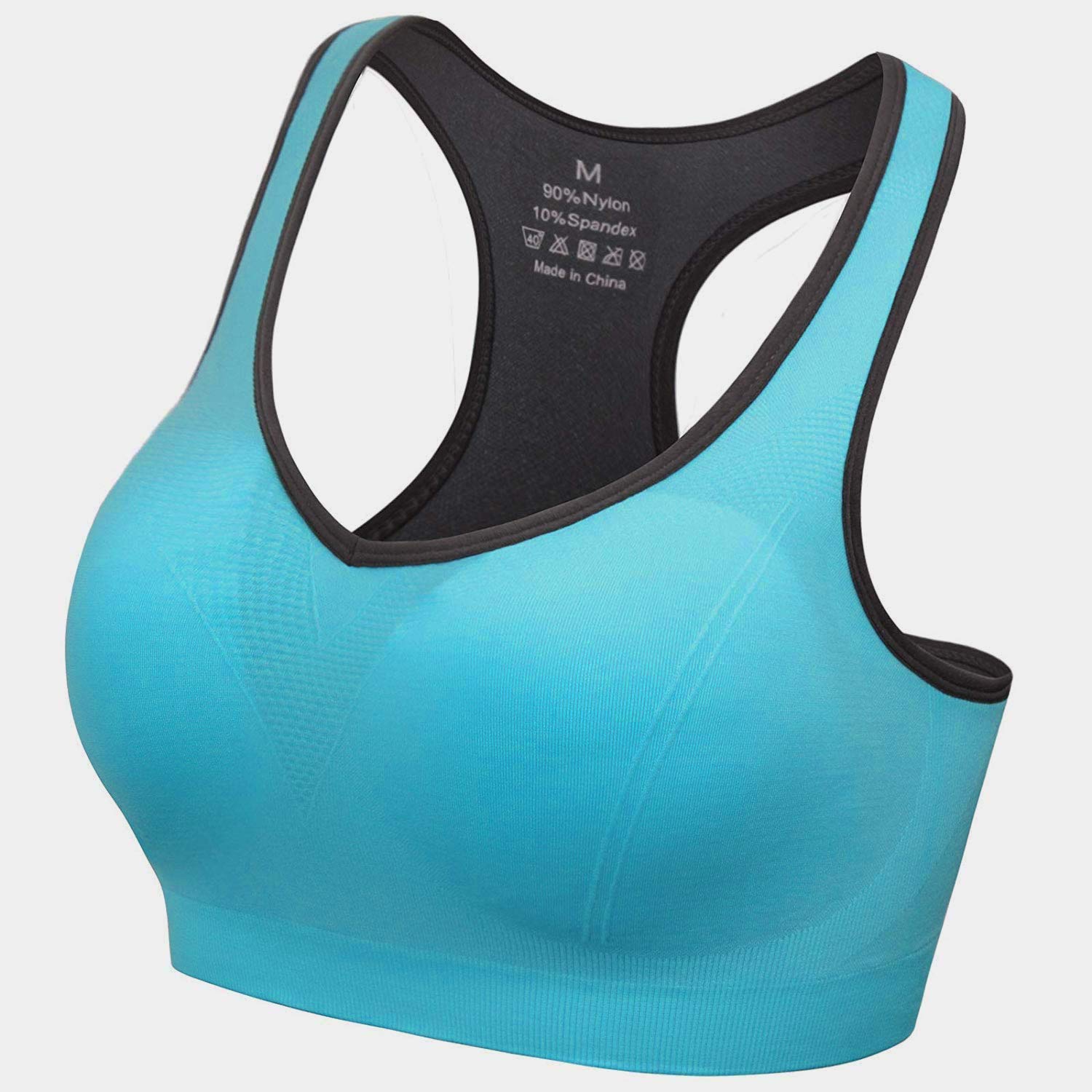 JupiterGear Women’s Stylish Racerback Athletic Sports Bra | Padded Seamless High Impact Support for Yoga, Gym Workouts, Fitness Training and Running Jupiter Gear Home