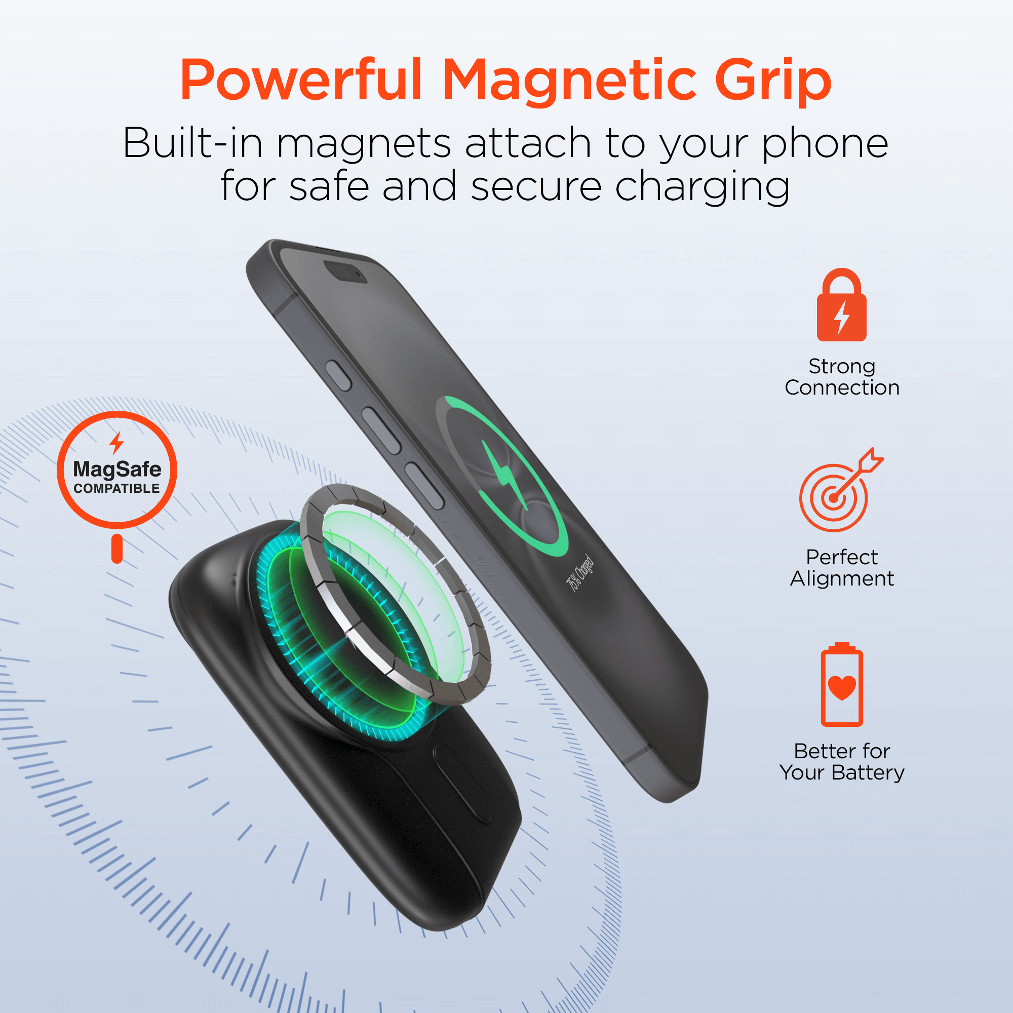 HyperGear Mag Grip Go 5000mAh Wireless Power Bank Jupiter Gear Home