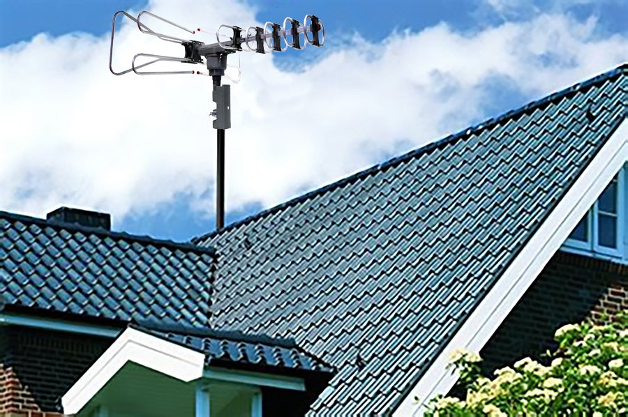 Naxa High Powered Amplified Motorized Outdoor Antenna Suitable For HDTV and ATSC Digital Television (NAA-350) Jupiter Gear Home