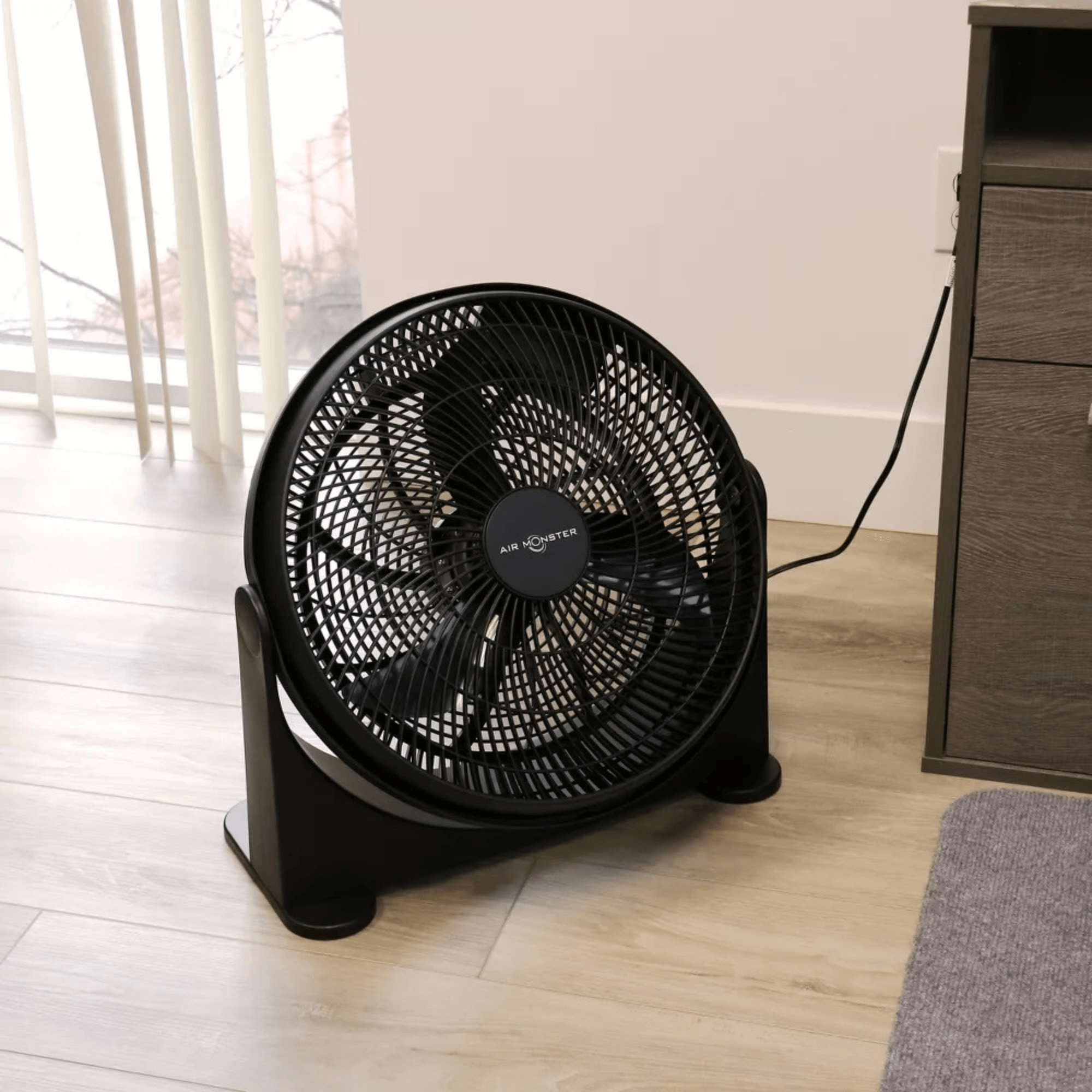 Air Monster 16-Inch 3-Speed 65W Air Circulator Adjustable-Tilt Floor Fan Jupiter Gear Home
