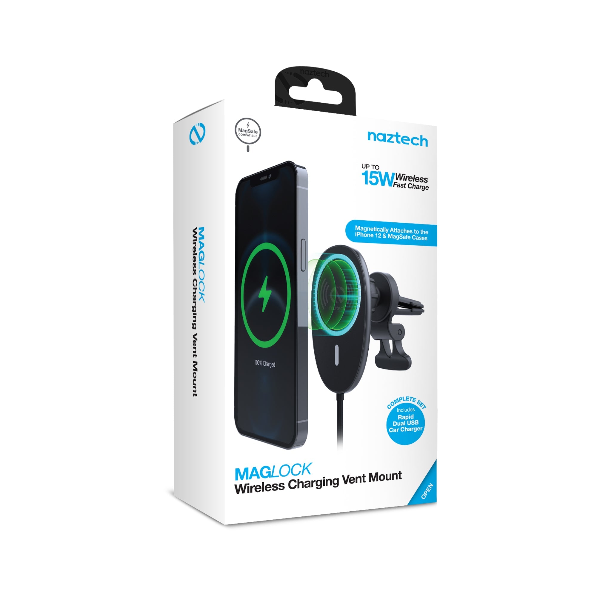 Naztech MagLock 15W Wireless Charging Vent Mount Jupiter Gear Home