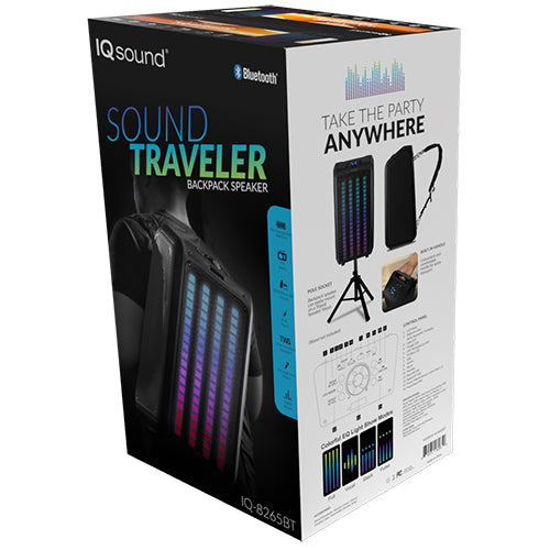 IQ Sound 2 x 6.5" Sound Traveler Portable Backpack Speaker Jupiter Gear Home