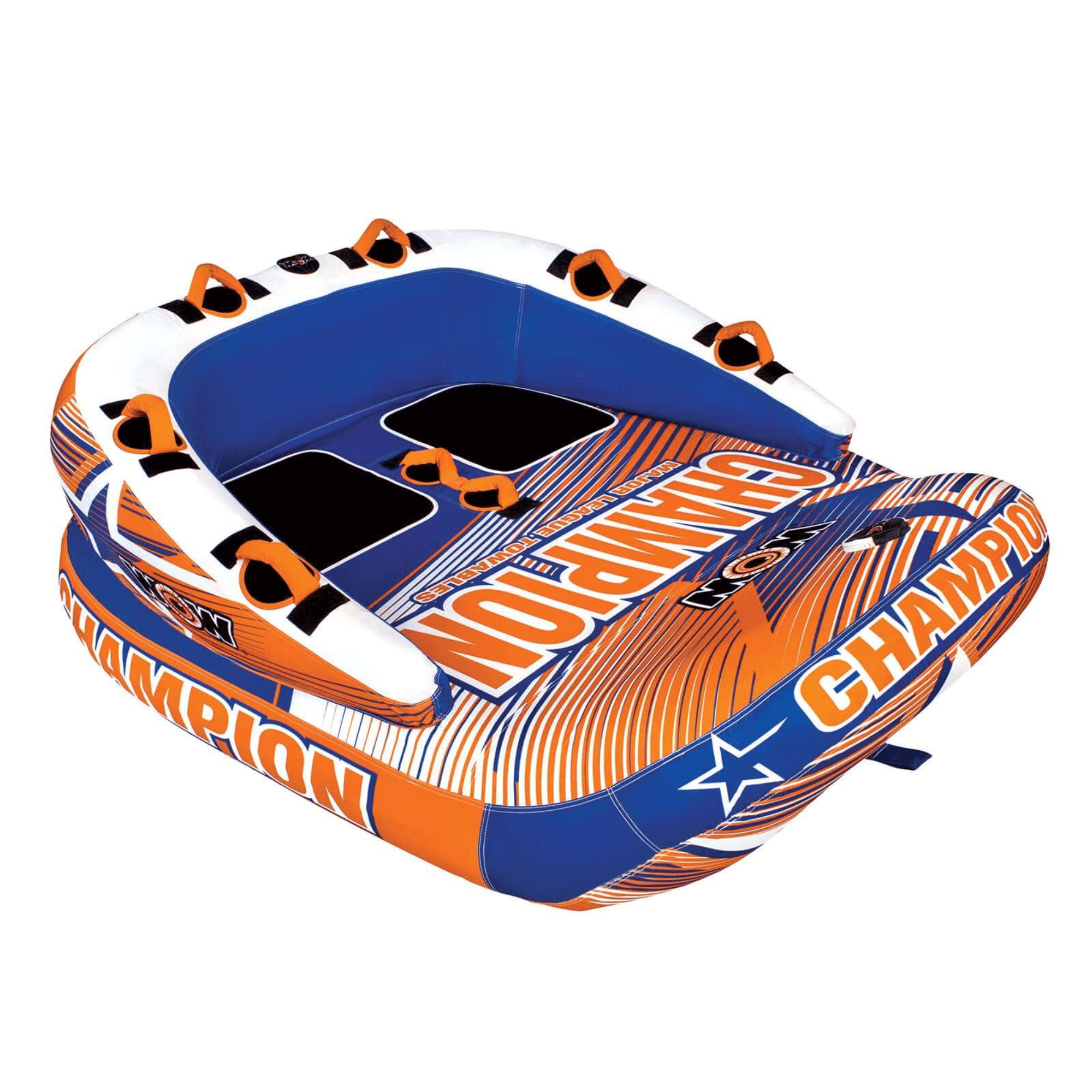 WOW Watersports Champion 2-Person Towable with EZ-Up Nose for Minimal Drag and Footrest Jupiter Gear Home