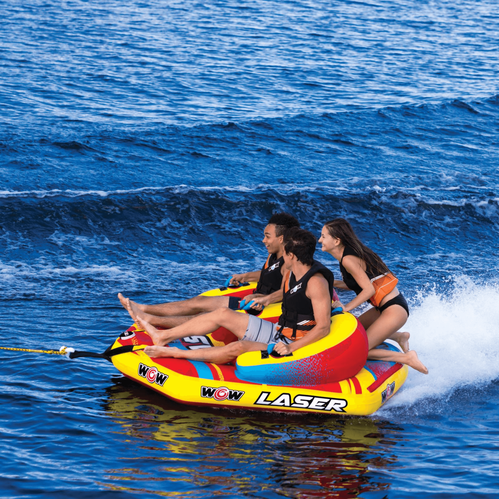 WOW Watersports Laser 3-Person Towable for Sitting and Kneeling Riding Positions Jupiter Gear Home