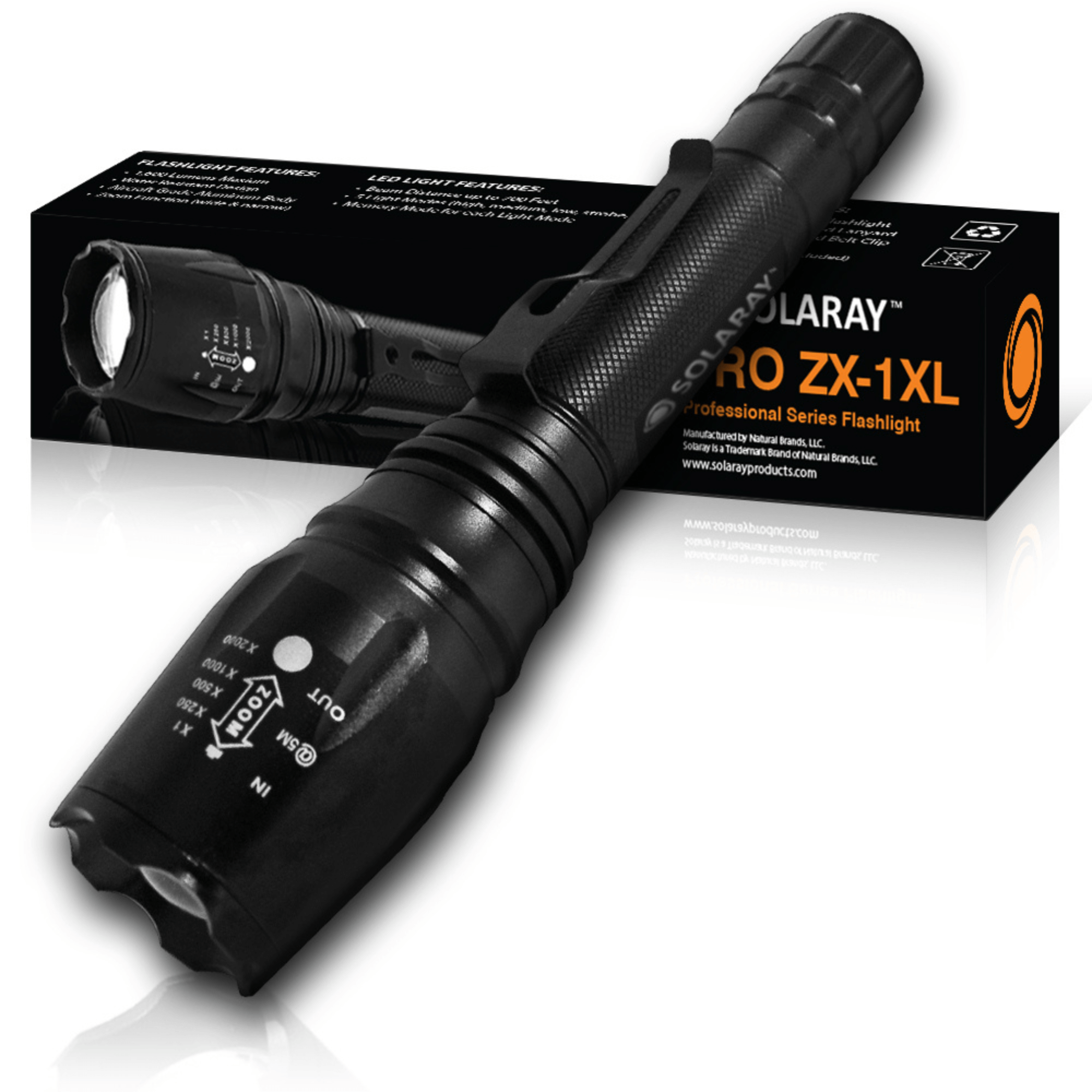 Solaray ZX1-XL 18650 Tactical Flashlight Jupiter Gear Home