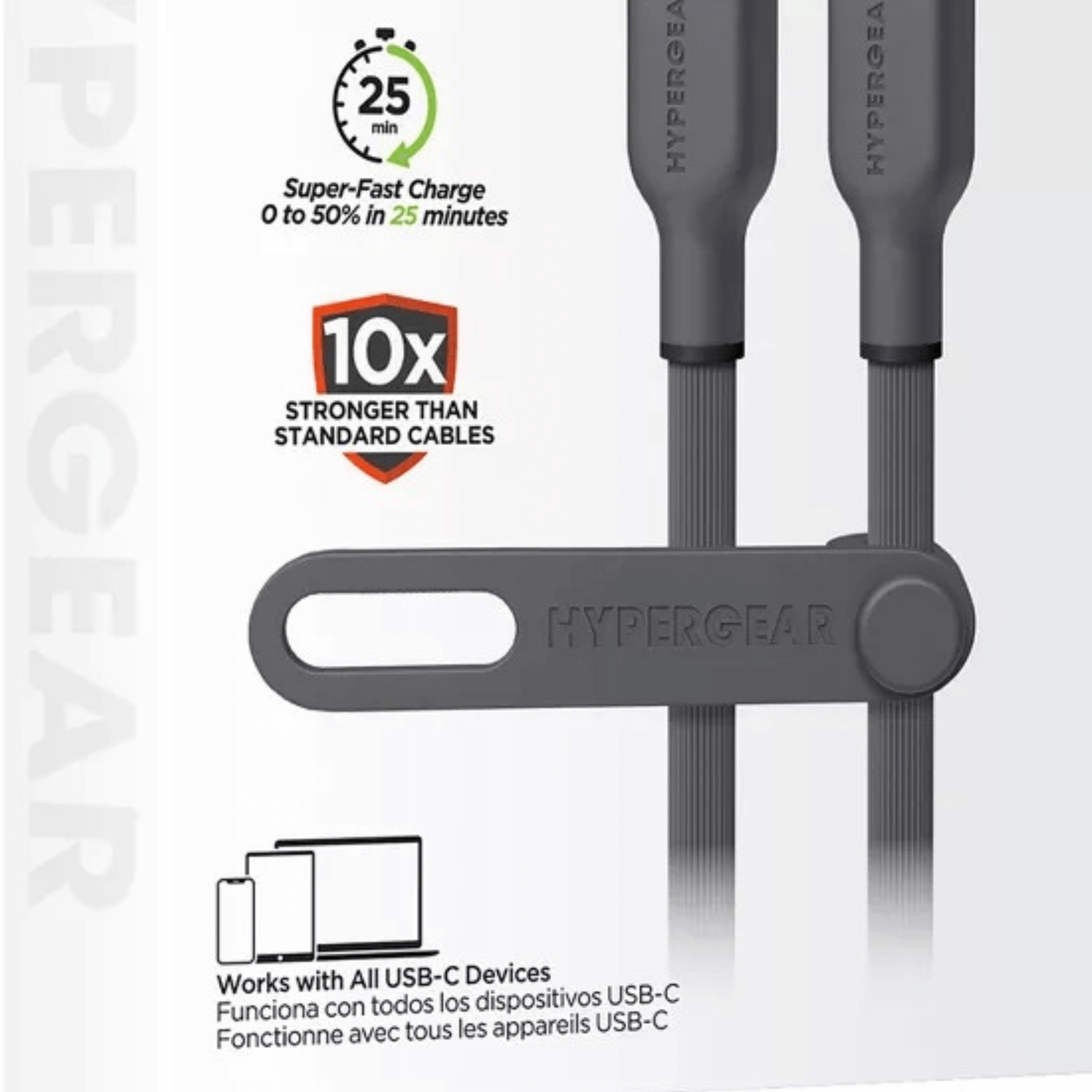 HyperGear Flexi PRO USB-C to USB-C Cable 10ft Jupiter Gear Home