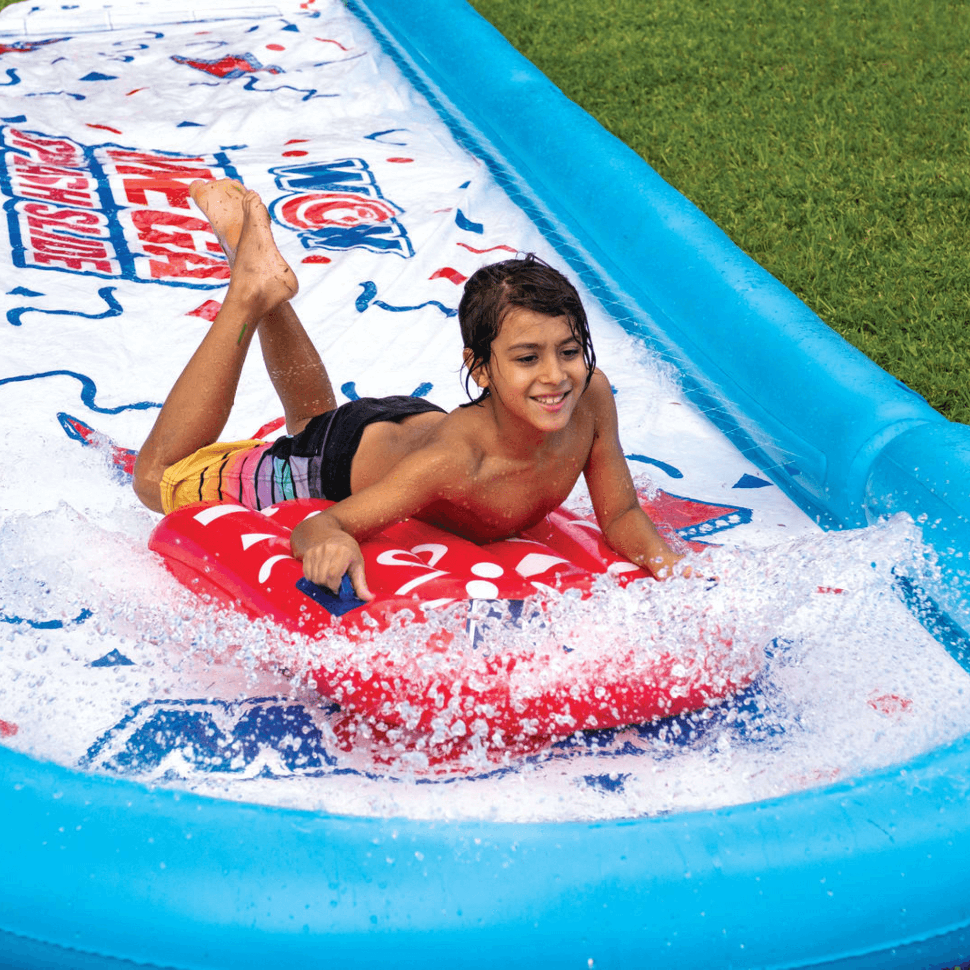 WOW Watersports 25 Ft Mega Backyard Slide w Splash Pool and High Side Walls Jupiter Gear Home