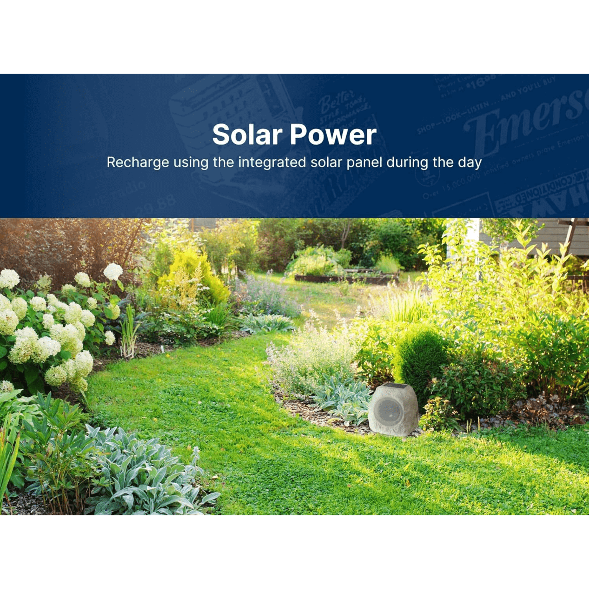 Emerson Rock Party Solar Multicolor LED Bluetooth Outdoor Speaker Jupiter Gear Home