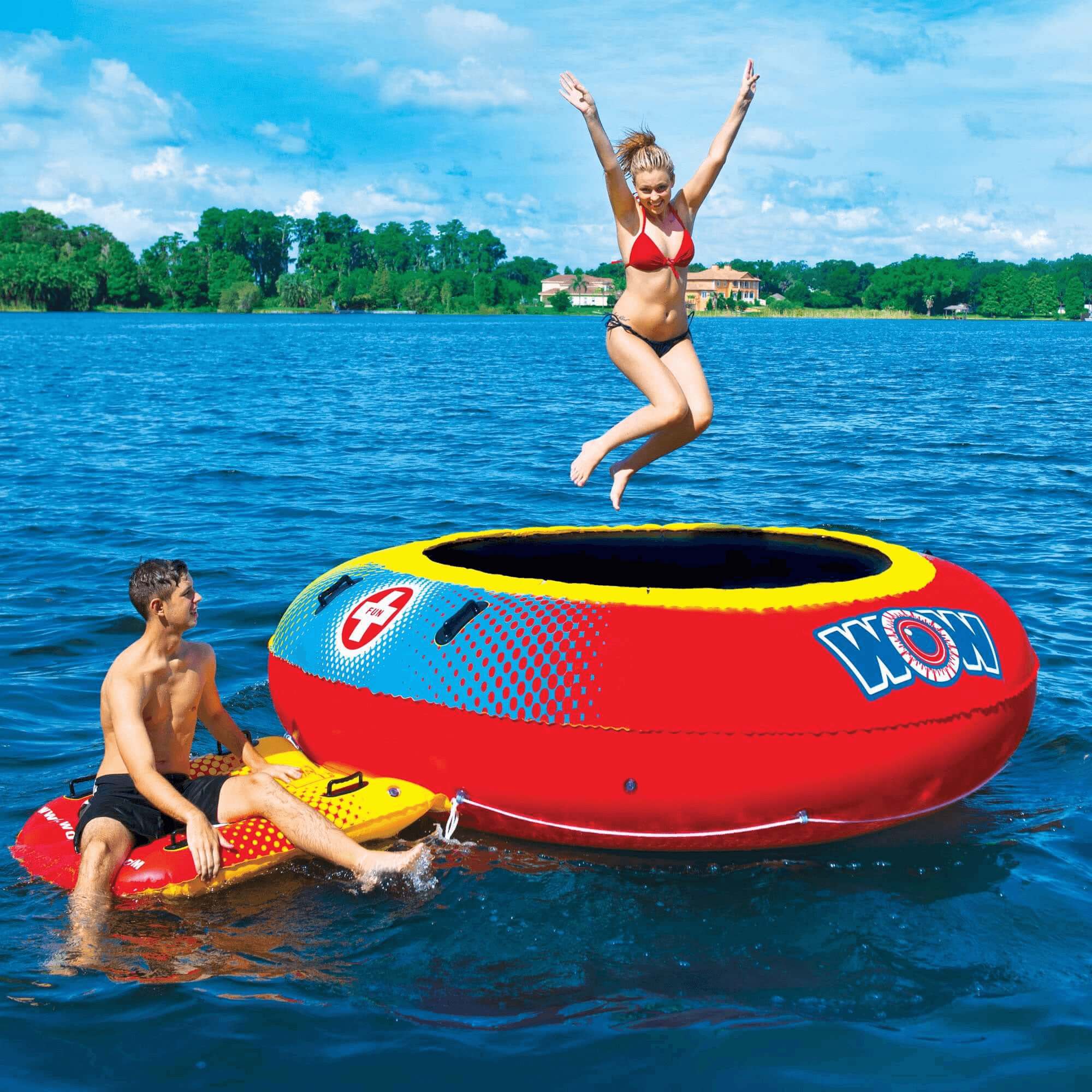 WOW Watersports Bouncer Inflatable Floating Trampoline and Boarding Platform Jupiter Gear Home