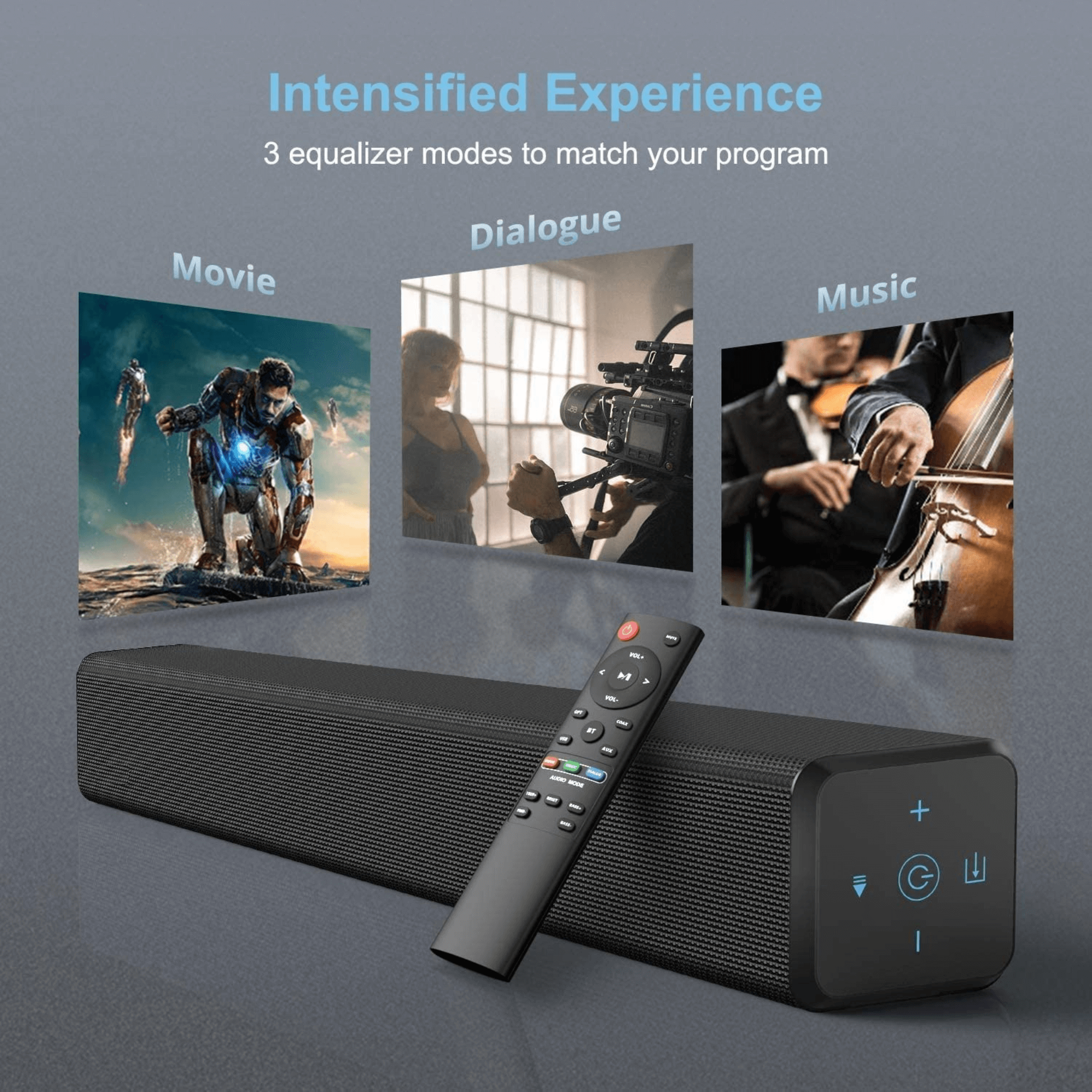 Norcent KB2020 Black Mamba Series 32" 100W Bluetooth Sound Bar w Remote Control Jupiter Gear Home