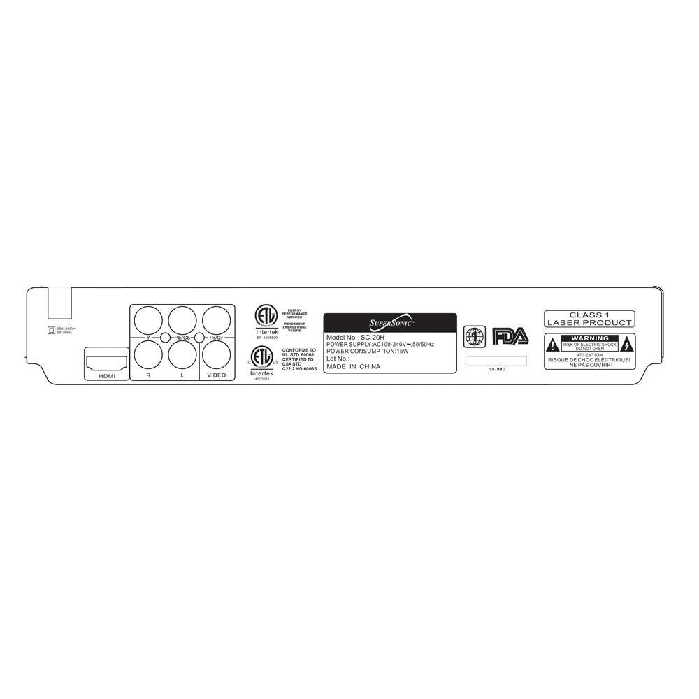 Supersonic 2.0 Channel DVD Player with HDMI Output Jupiter Gear Home