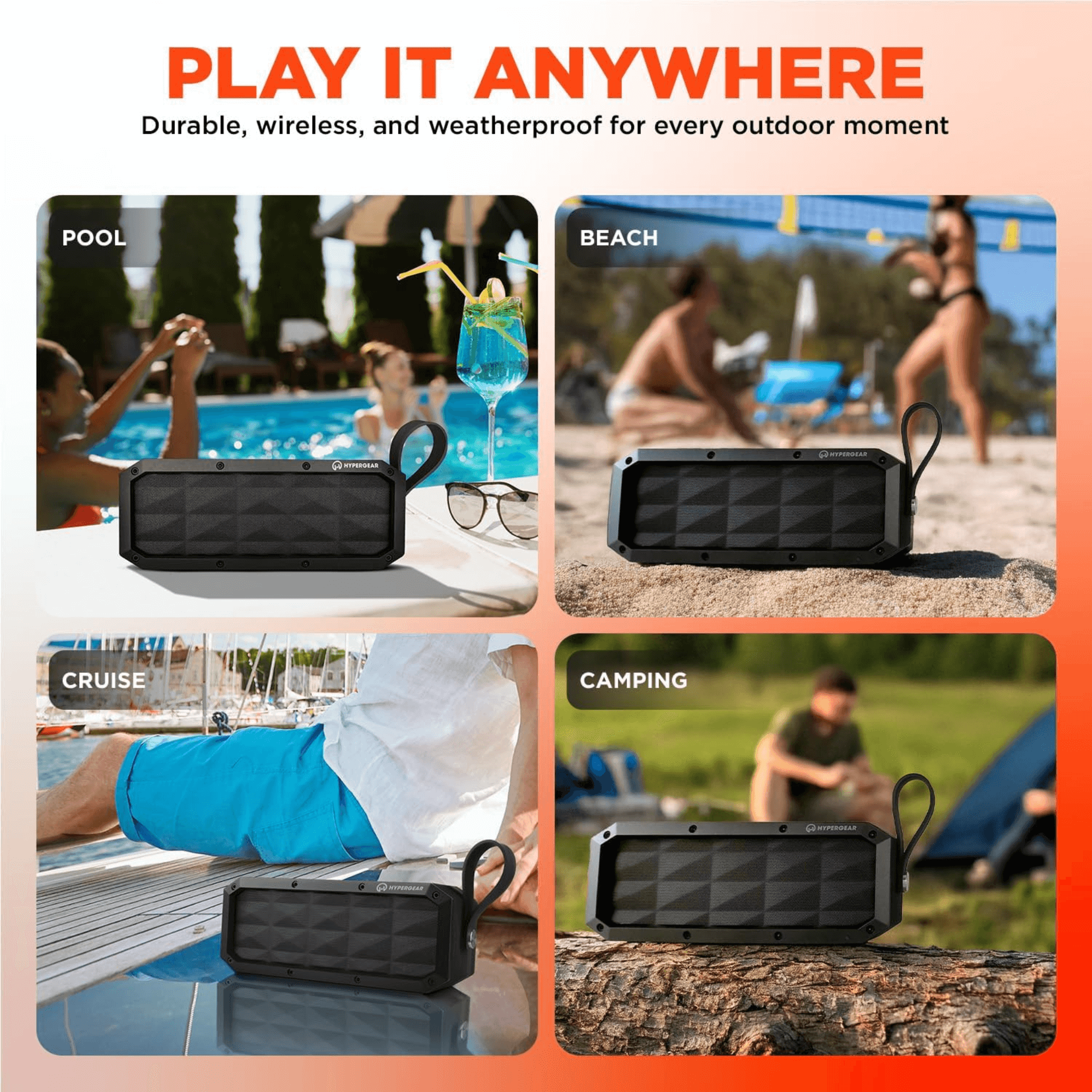 HyperGear Beast XL Water-Resistant Wireless Speaker Jupiter Gear Home