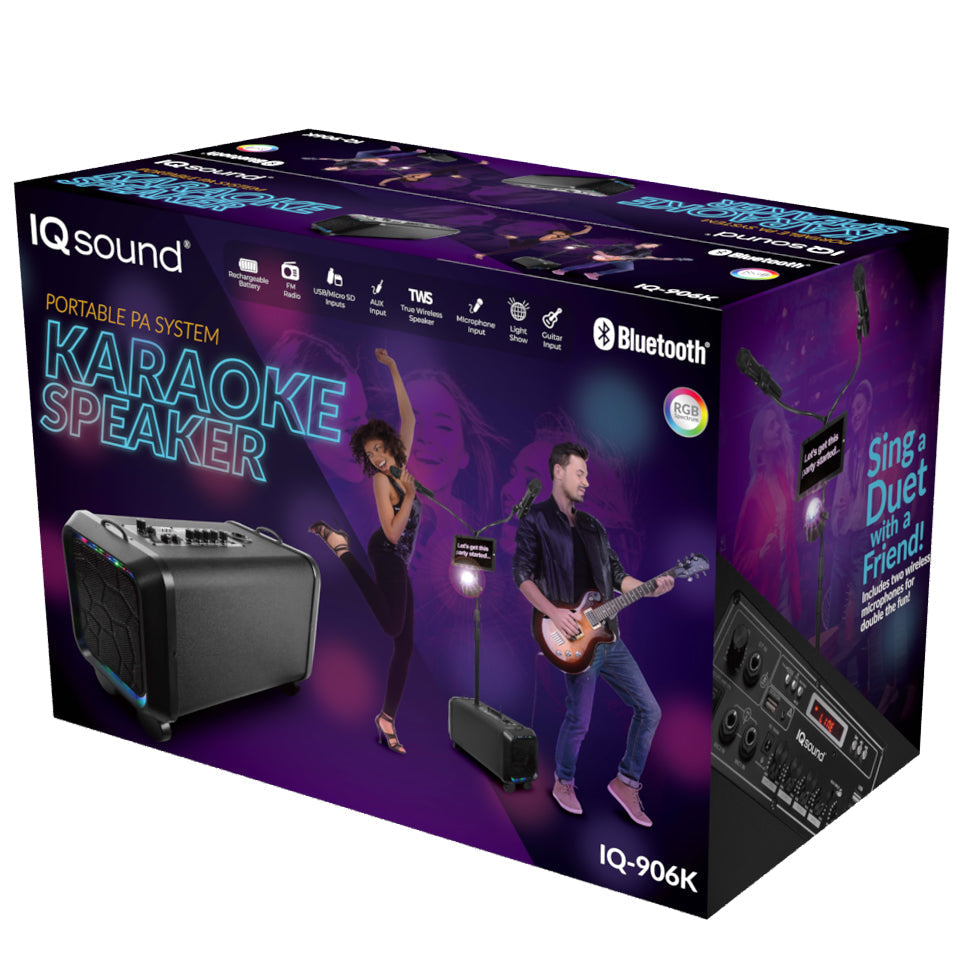 Supersonic Portable PA System Karaoke Speaker with TWS, FM Radio & LED Disco Ball (IQ-906K) Jupiter Gear Home