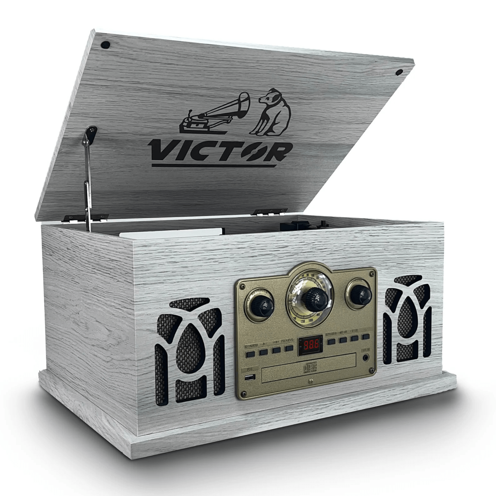 Victor Belmont 8-in-1 Wood Music Center White - Refurbished Jupiter Gear Home