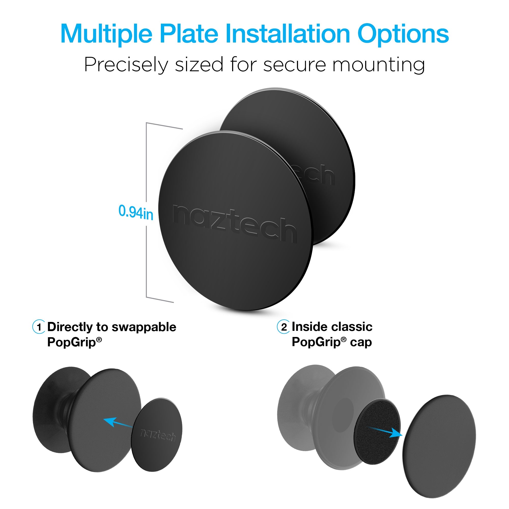 Naztech MagBuddy Universal Round Plates Compatible w Charge Devices Jupiter Gear Home