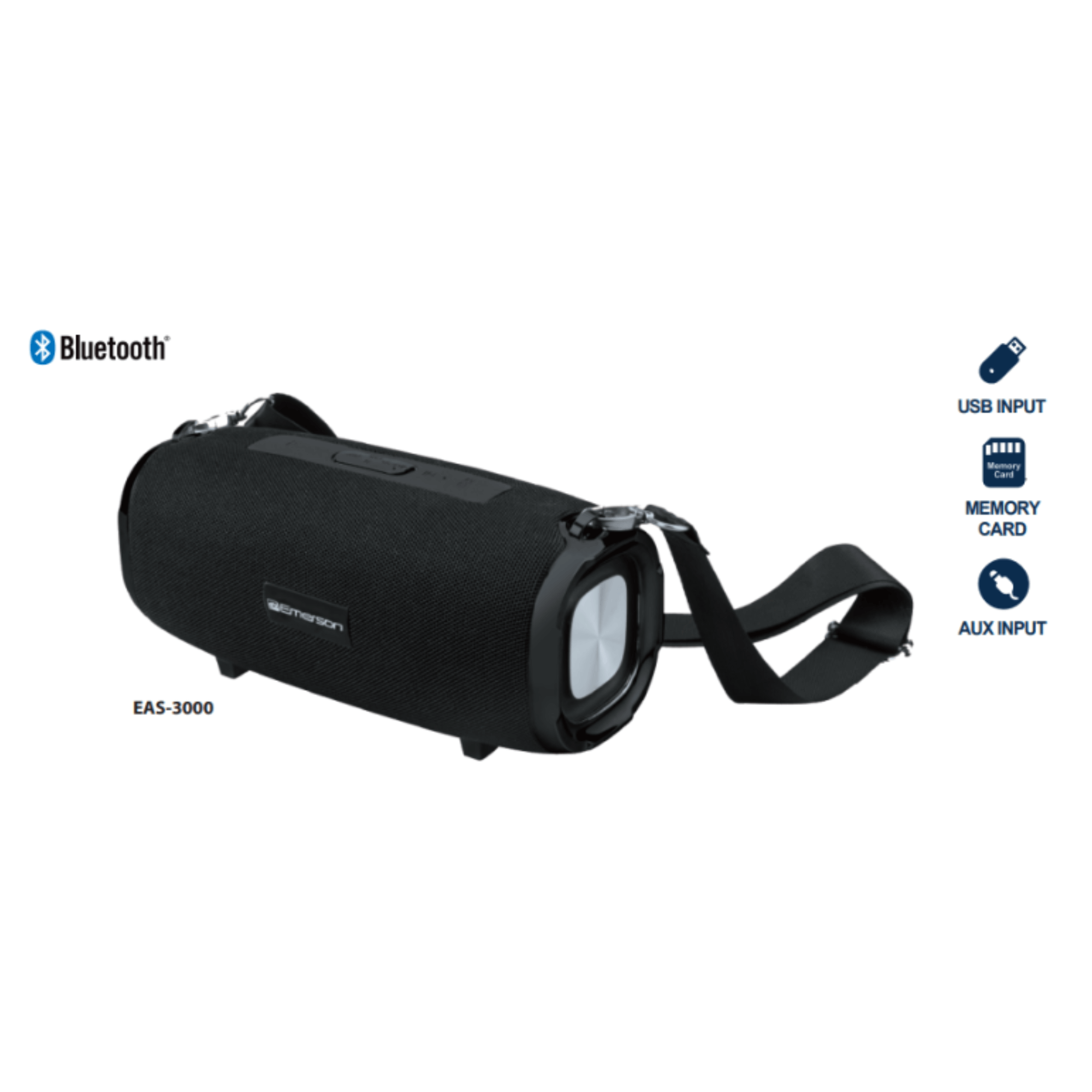 Emerson Portable Bluetooth Speaker with Carrying Strap Jupiter Gear Home