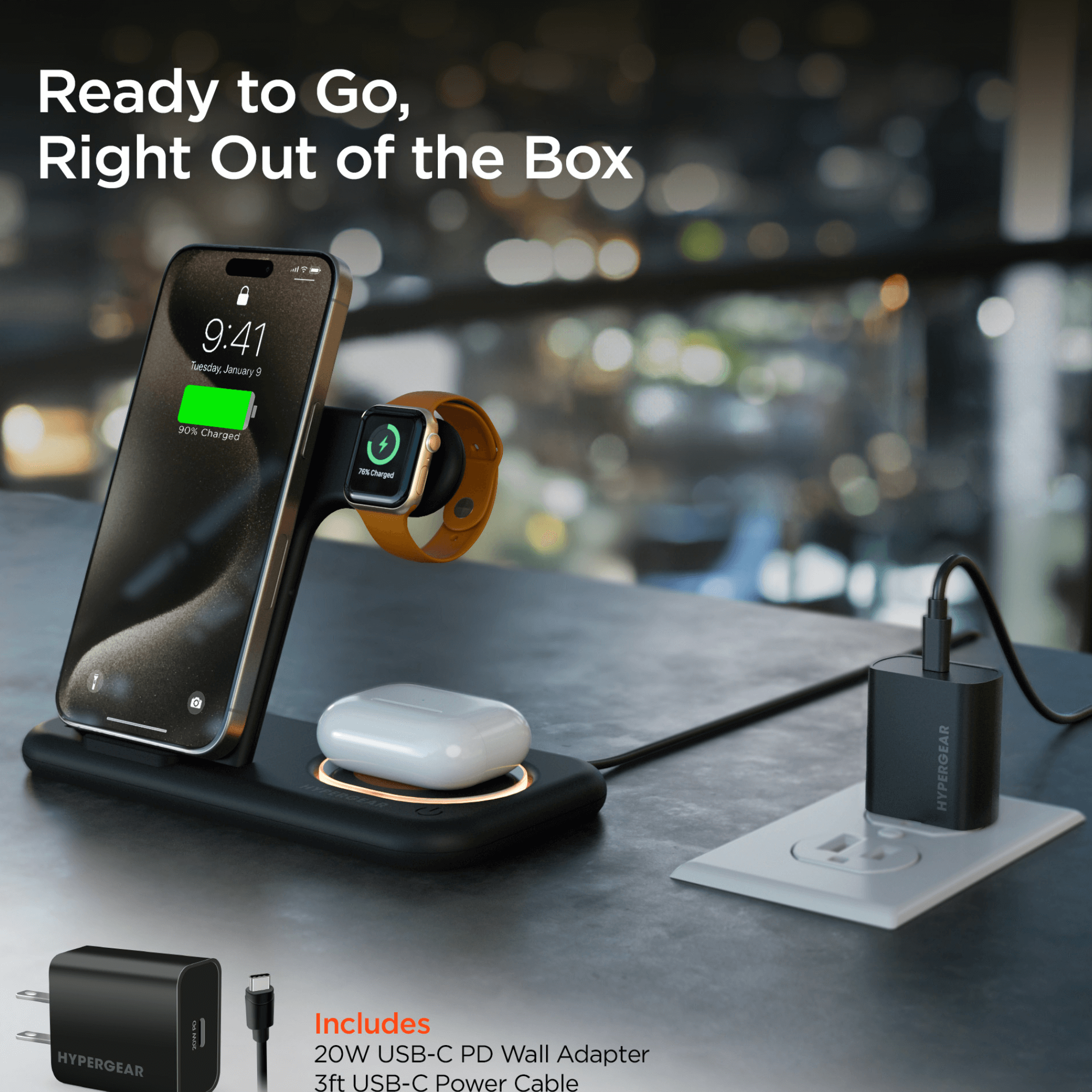 HyperGear 4 in 1 Wireless Charging Stand Jupiter Gear Home