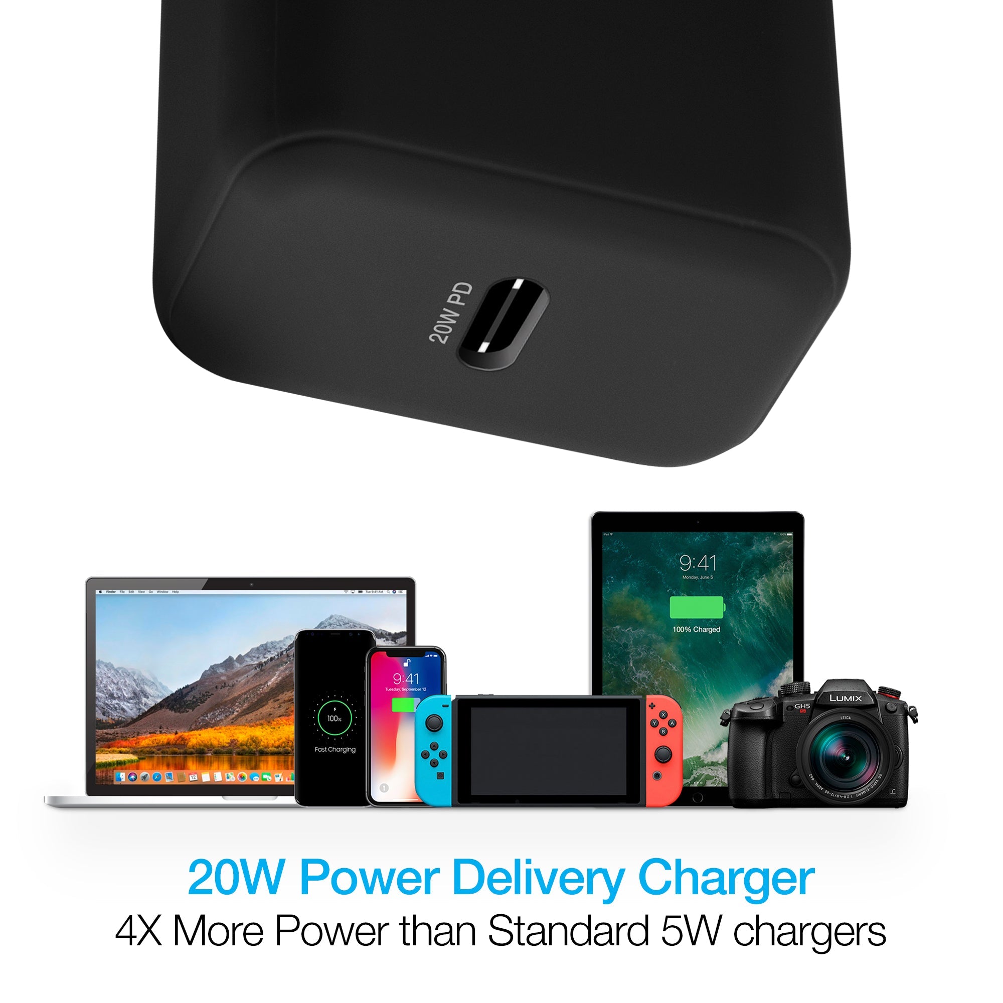 Naztech 20W PD Wall Charger + USB-C to USB-C 4ft Cable Jupiter Gear Home