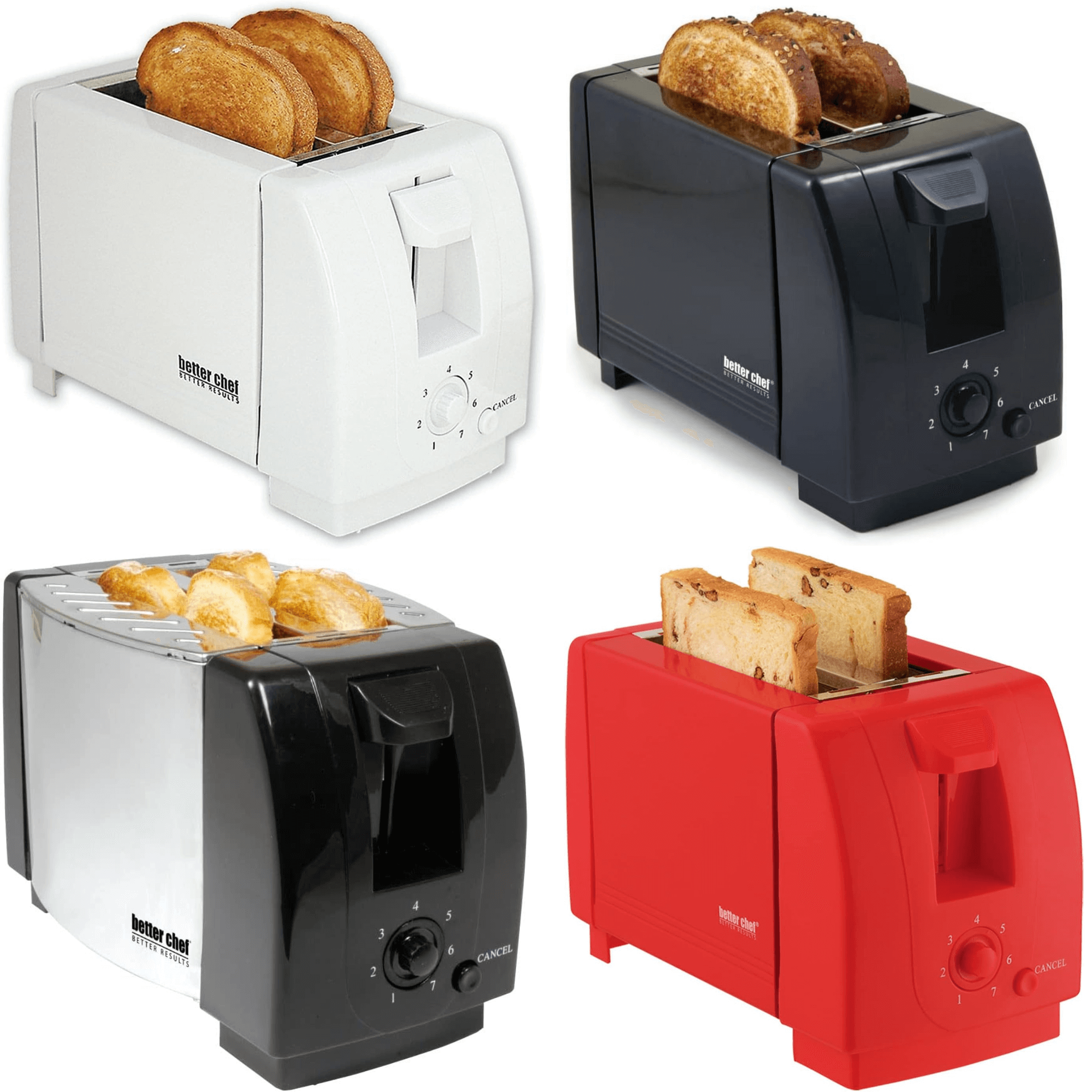 Better Chef 2-Slice Toaster with Pull-Out Crumb Tray Jupiter Gear Home