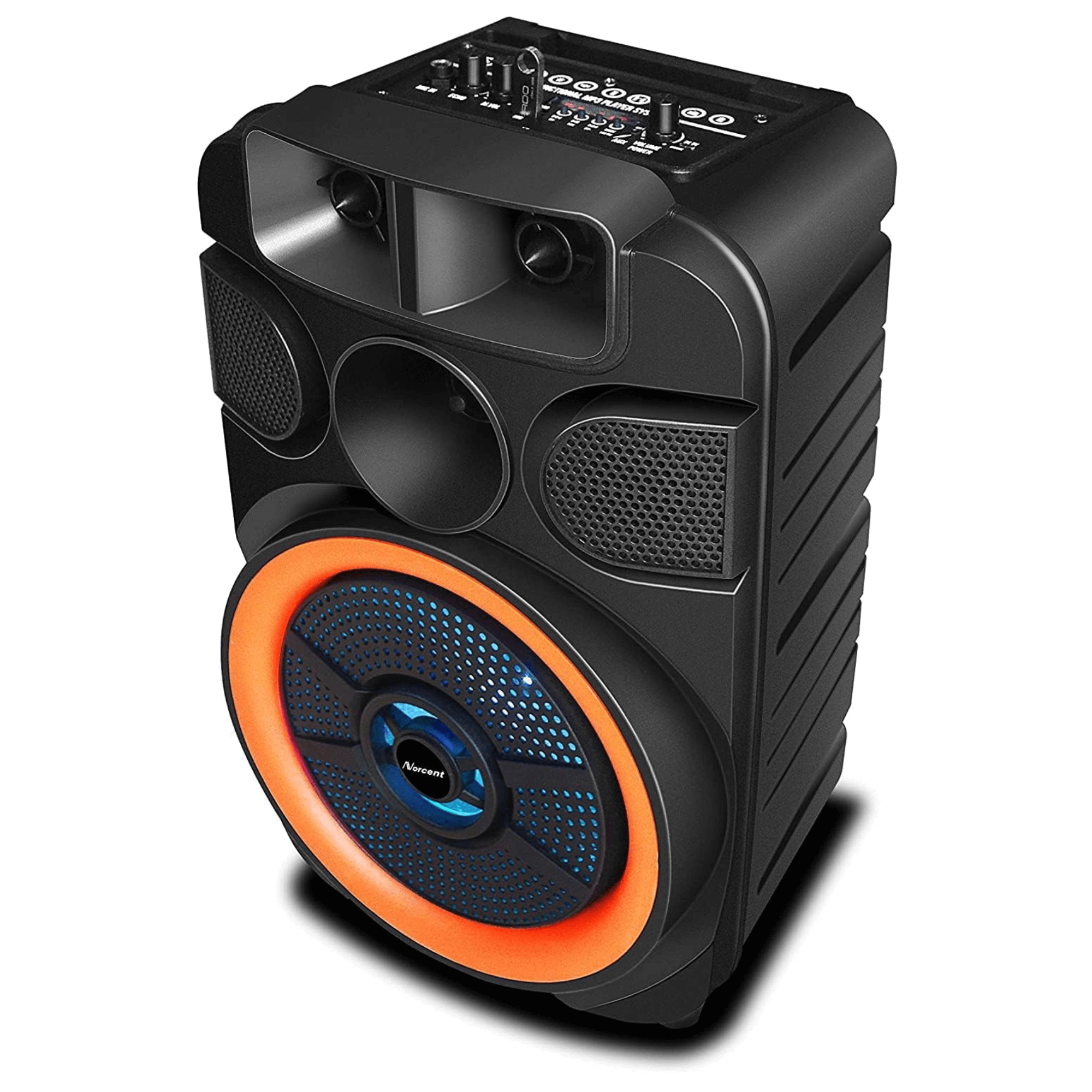 Norcent 8" Portable Bluetooth Outdoor Speaker with FM Radio and LED Lights Jupiter Gear Home